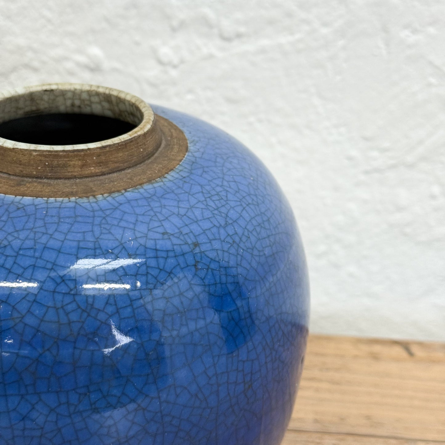 Blue Crazed Ginger Jar