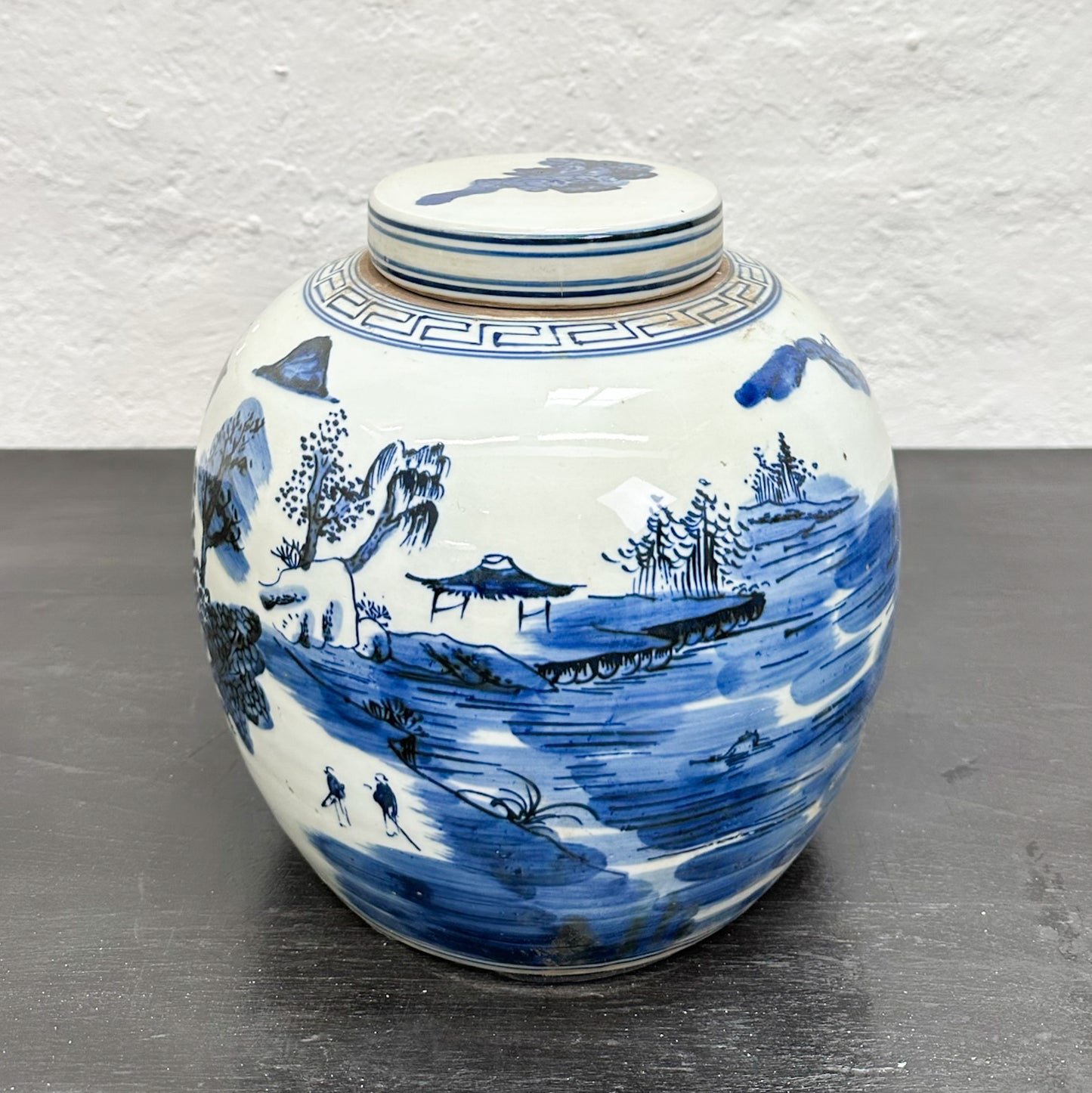 Mountain Scene Porcelain Ginger Jar