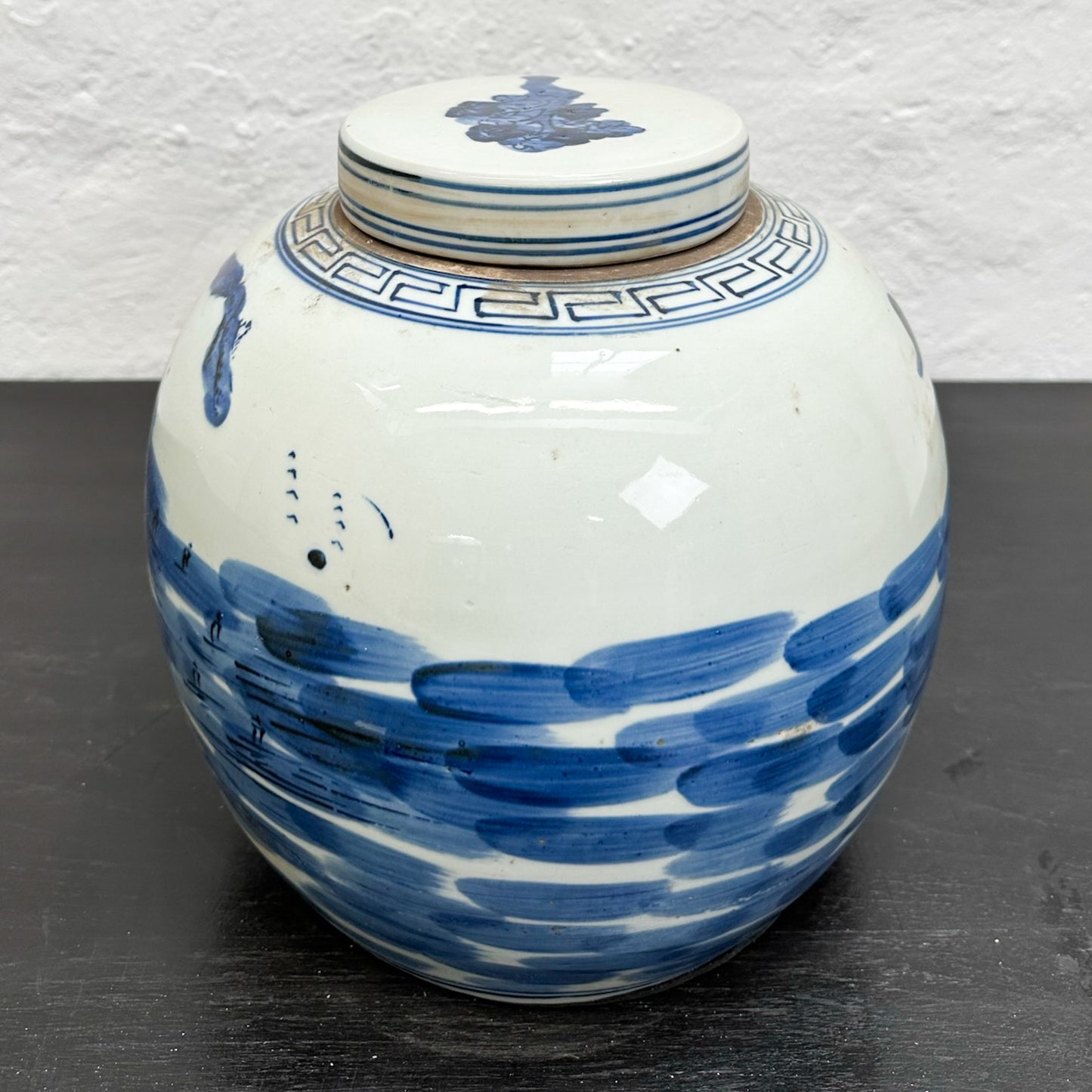Mountain Scene Porcelain Ginger Jar