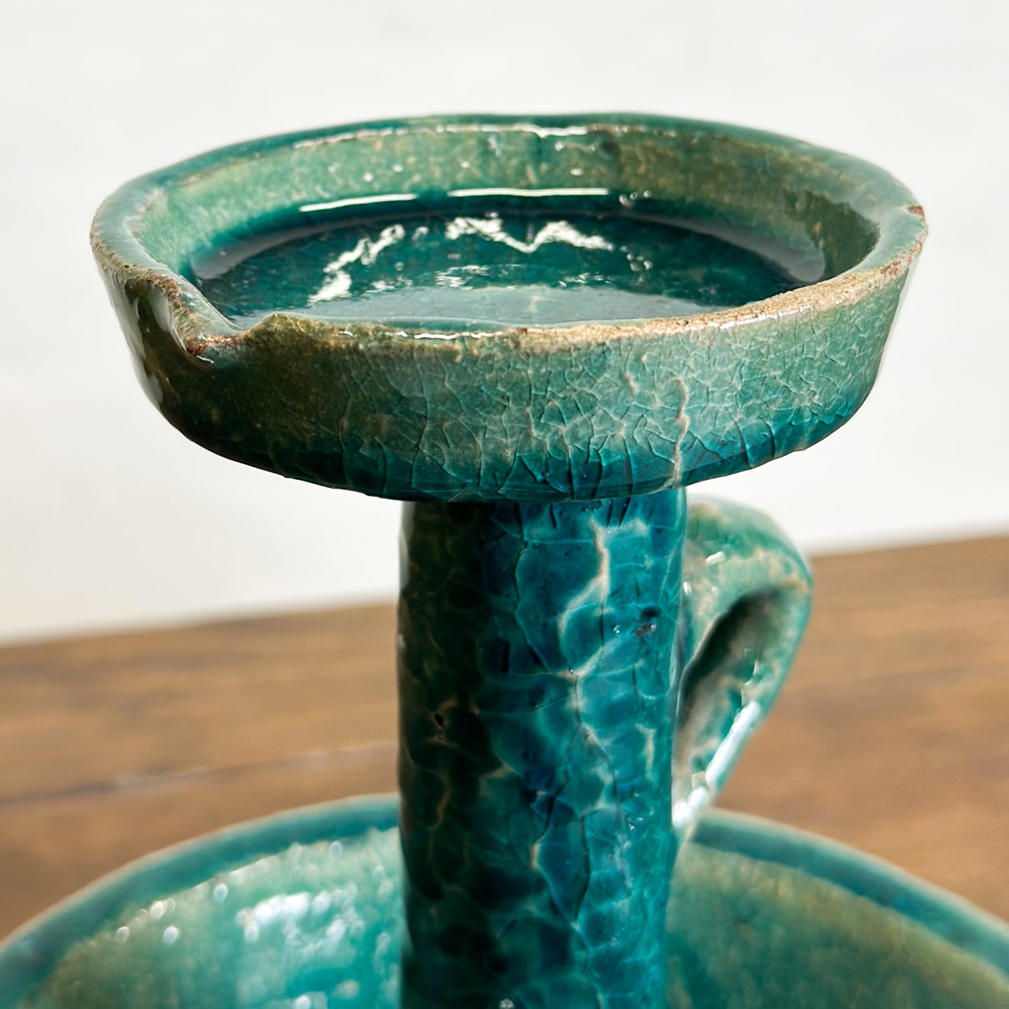 Crackled Glaze Candle Stand