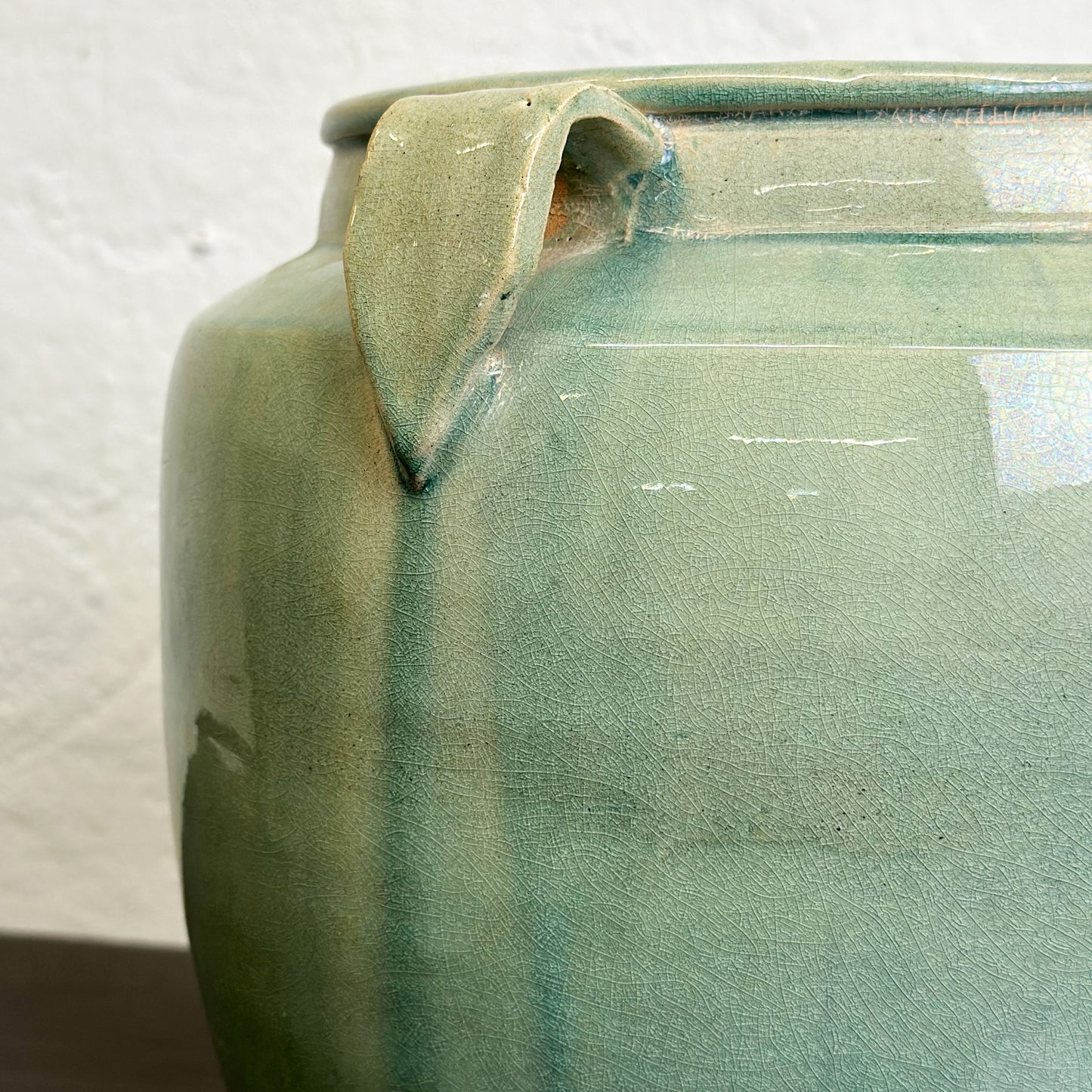 -Chinese-Ceramic-Pot-Planter-Vase-with-Handles-Seagreen-Blue-Green-Turquoise-Glazed