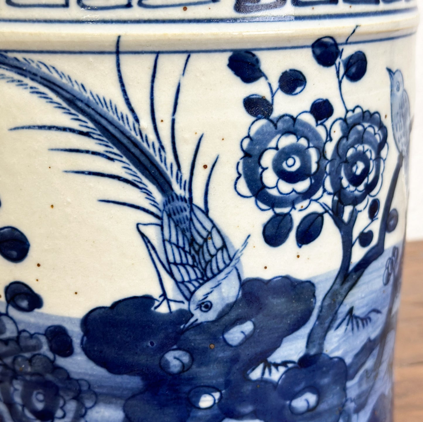 -Chinese-Blue-and-White-Porcelain-Paint-Brush-Holder-Planter-Pot-Bird-FLower_5
