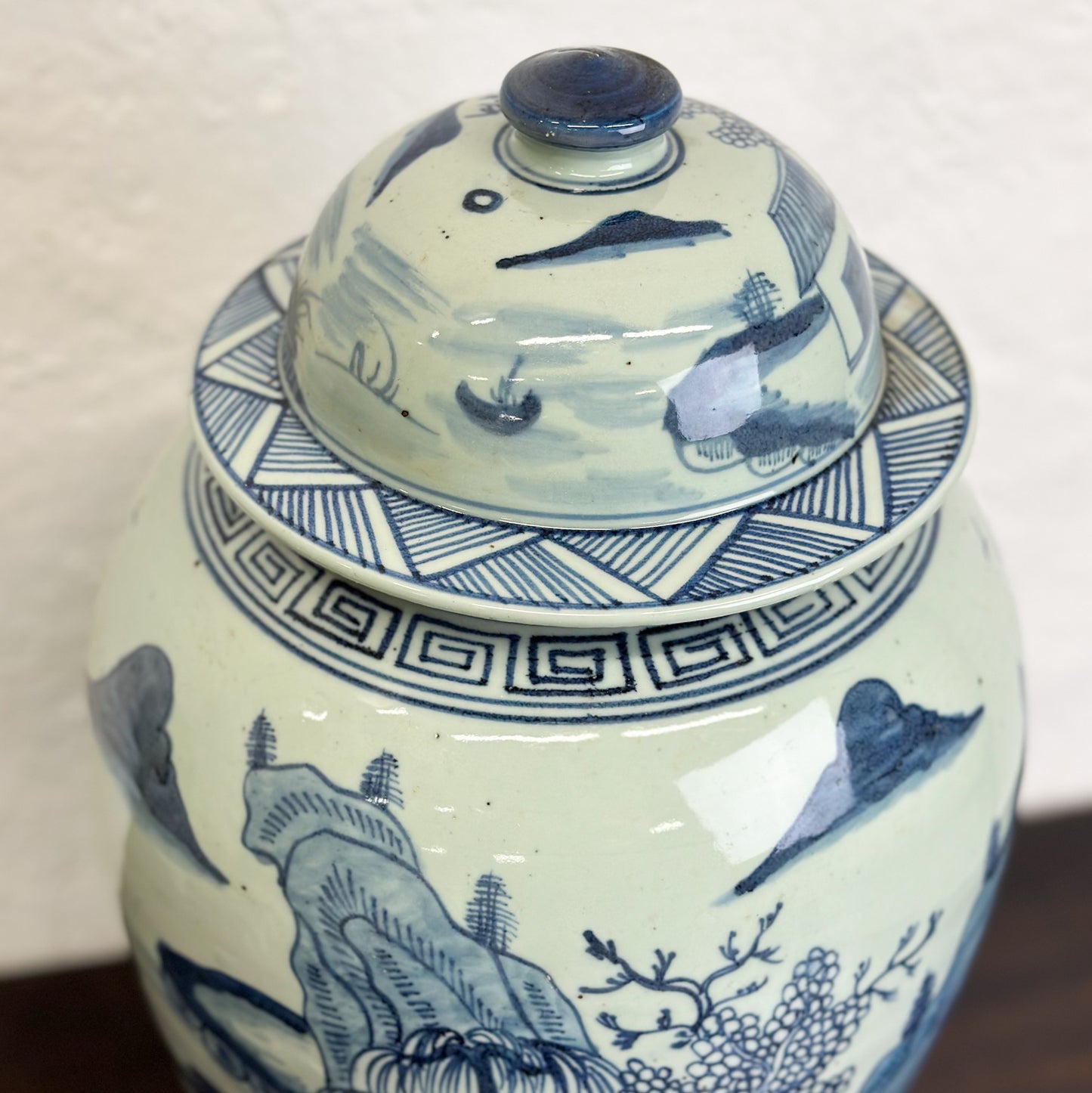 Chinese-Blue-and-White-Porcelain-Temple-Jar-Mountain-Village