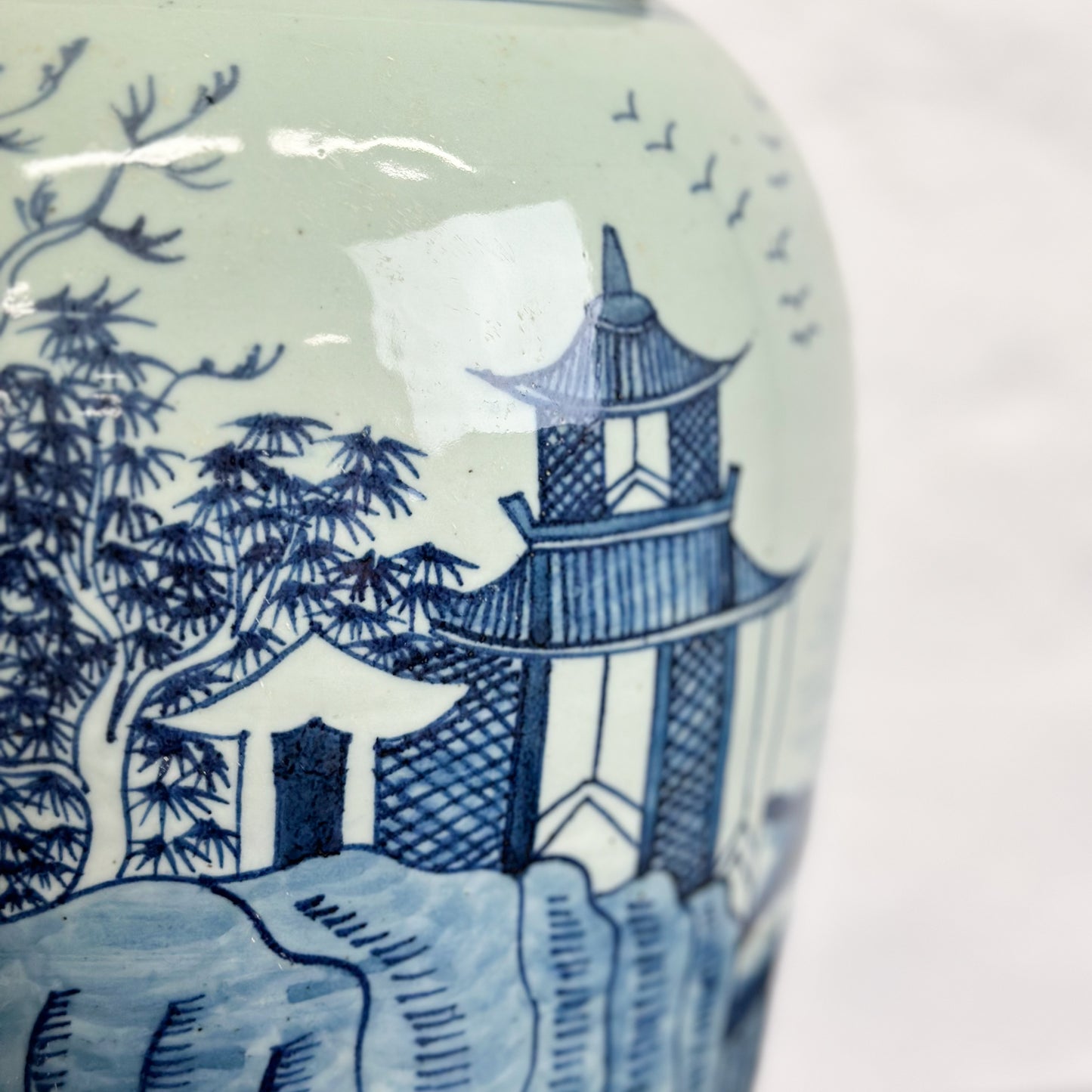 Chinese-Blue-and-White-Porcelain-Temple-Jar-Mountain-Village