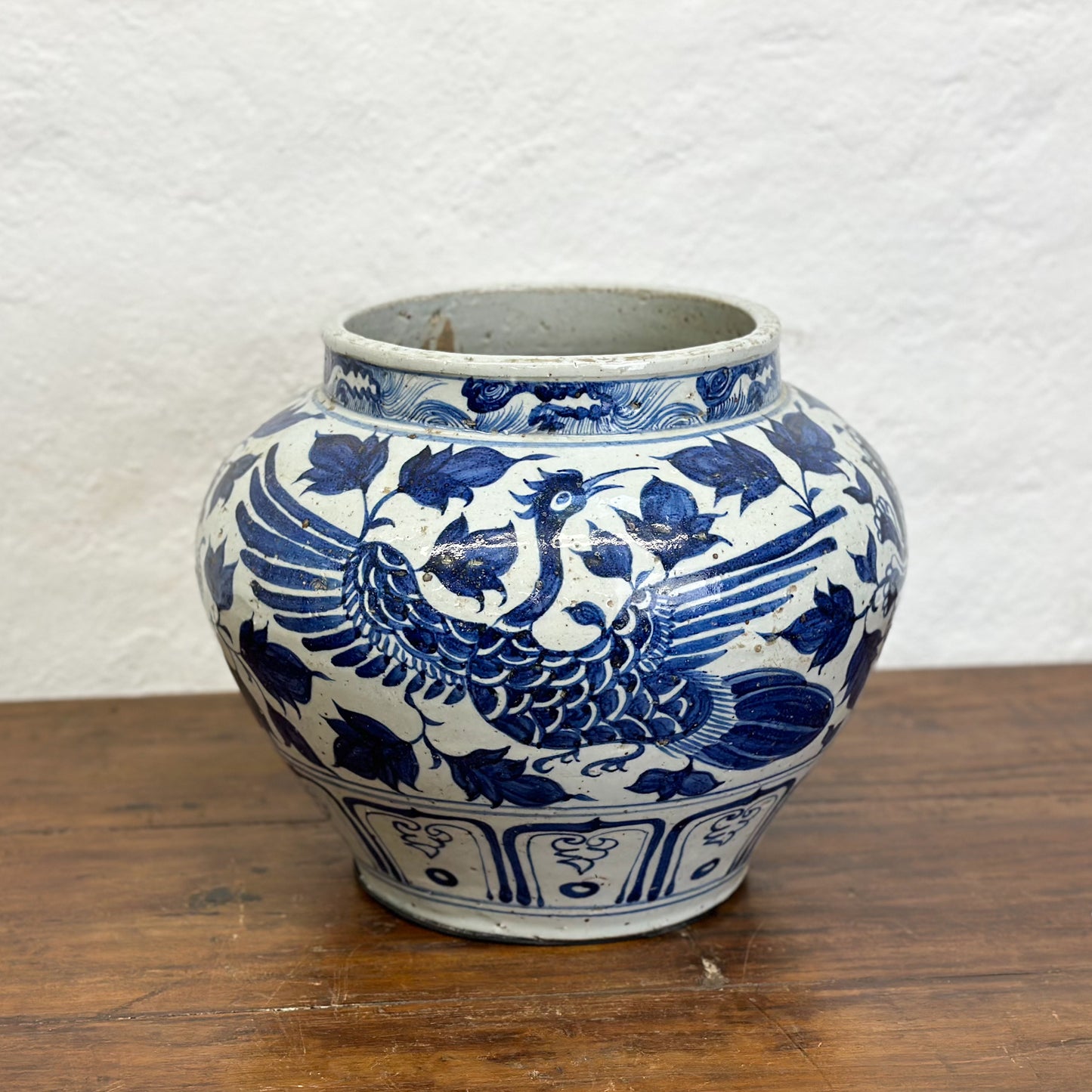 Yuan Style Phoenix Porcelain Pot