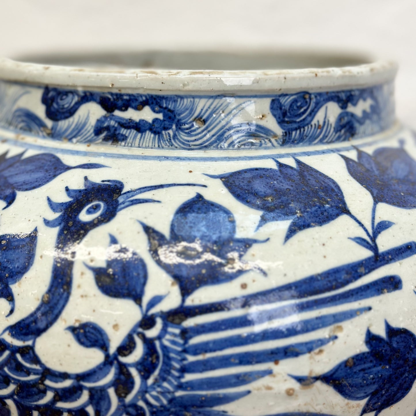 Yuan Style Phoenix Porcelain Pot