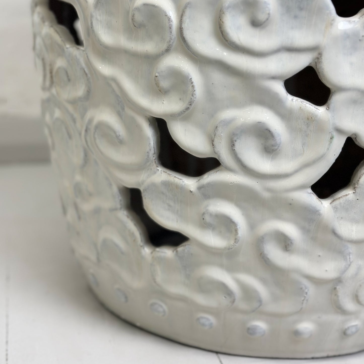 Cloud Porcelain Drum Stool