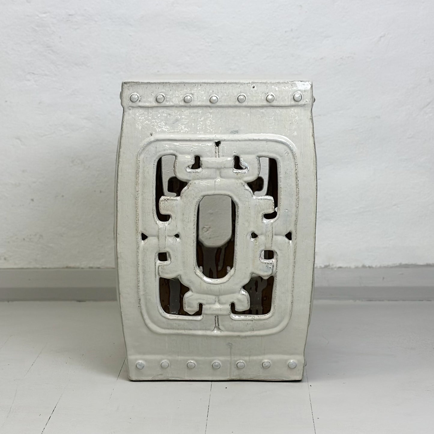 Fret Square Porcelain Stool