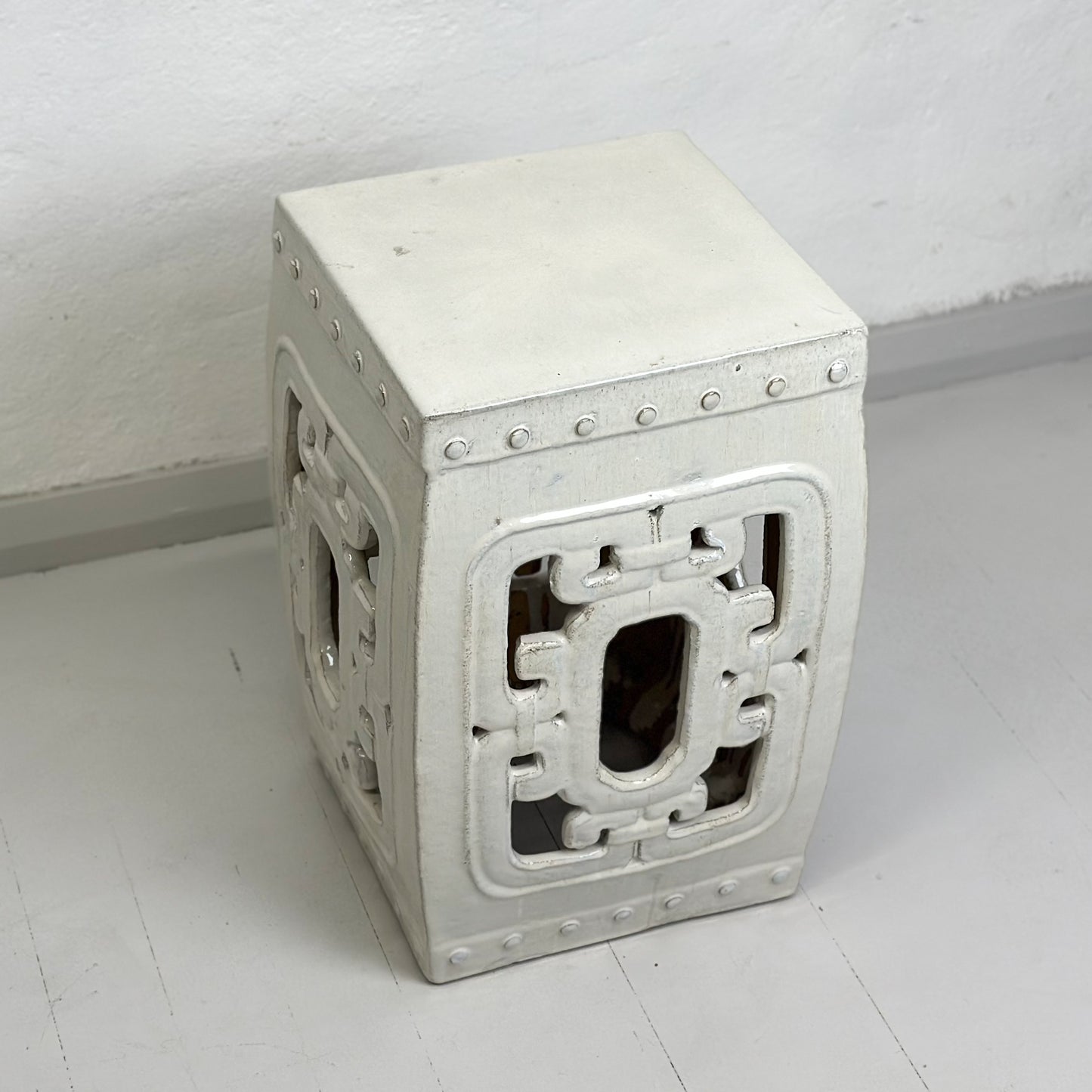 Fret Square Porcelain Stool
