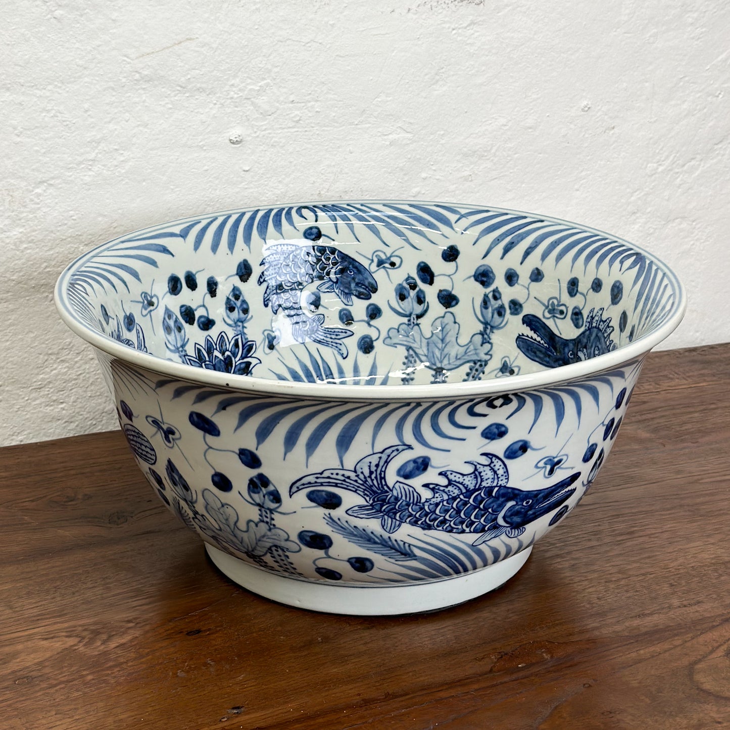 Large Fish Pond Porcelain Bowl