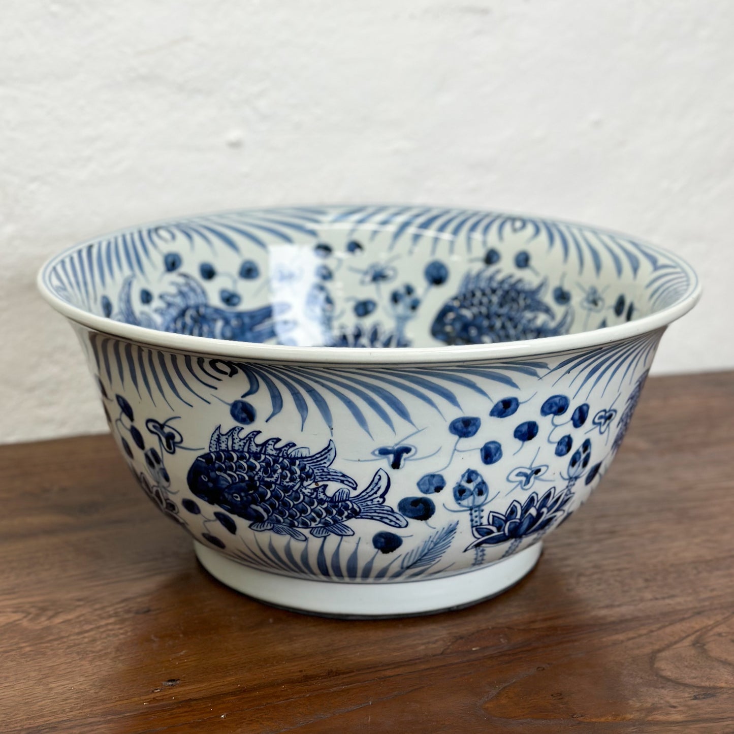 Large Fish Pond Porcelain Bowl