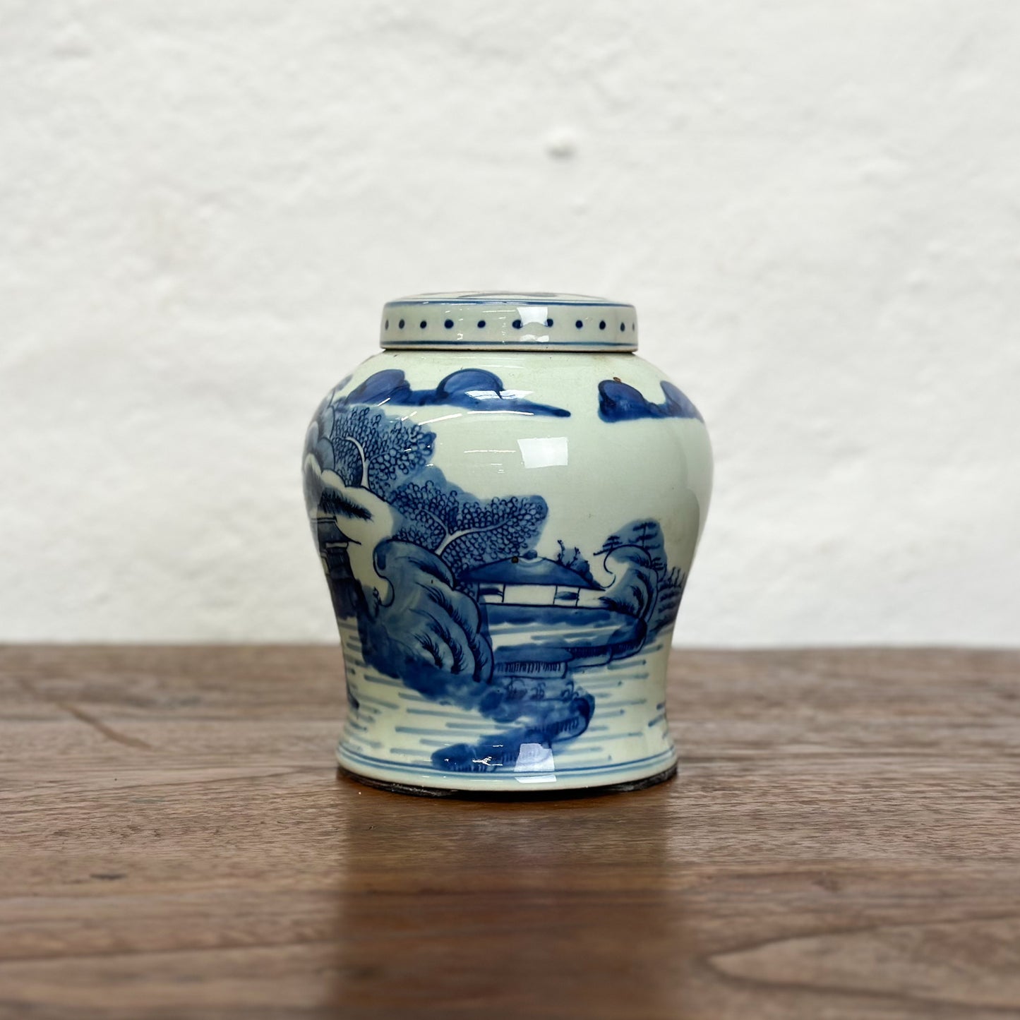 River Scene Porcelain Jar
