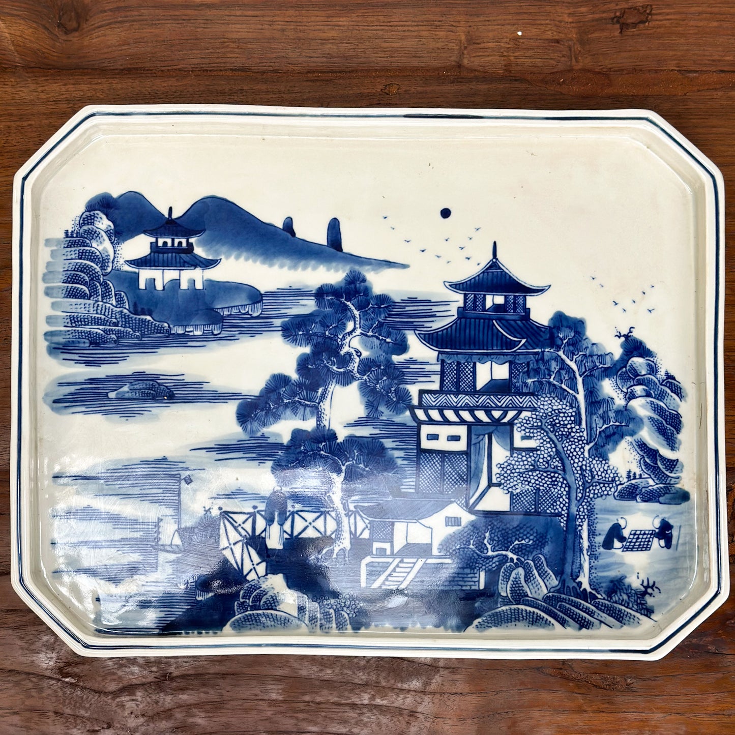 Village Scene Porcelain Tray