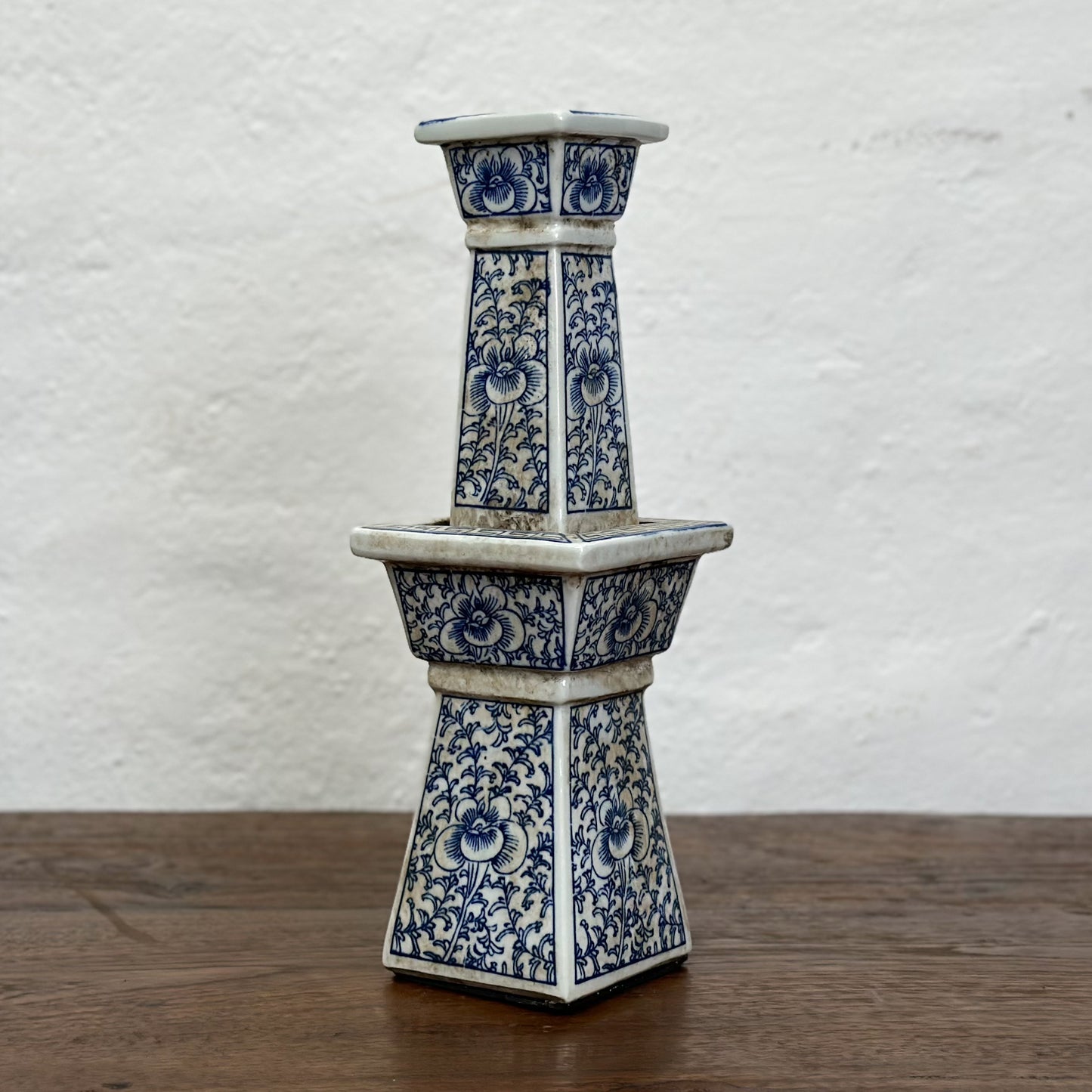 Square Vine Porcelain Candle Holder I