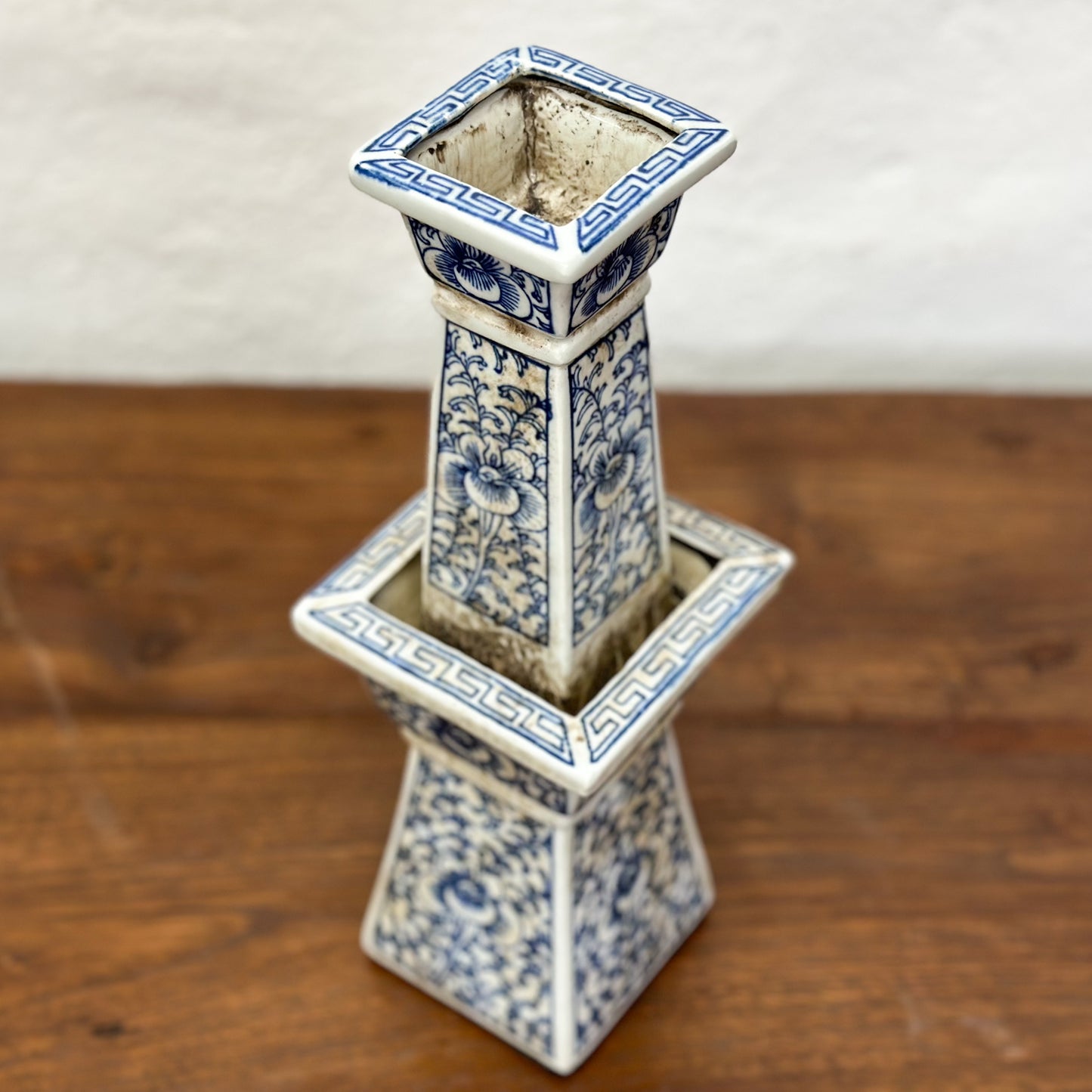 Square Vine Porcelain Candle Holder I