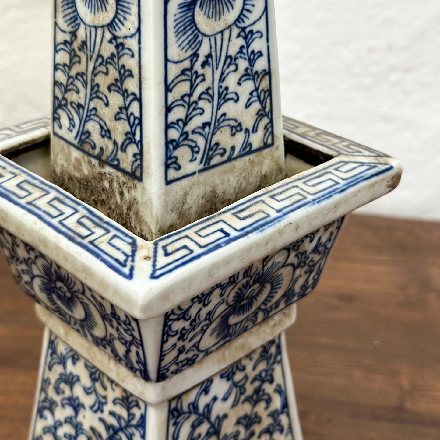 Square Vine Porcelain Candle Holder I