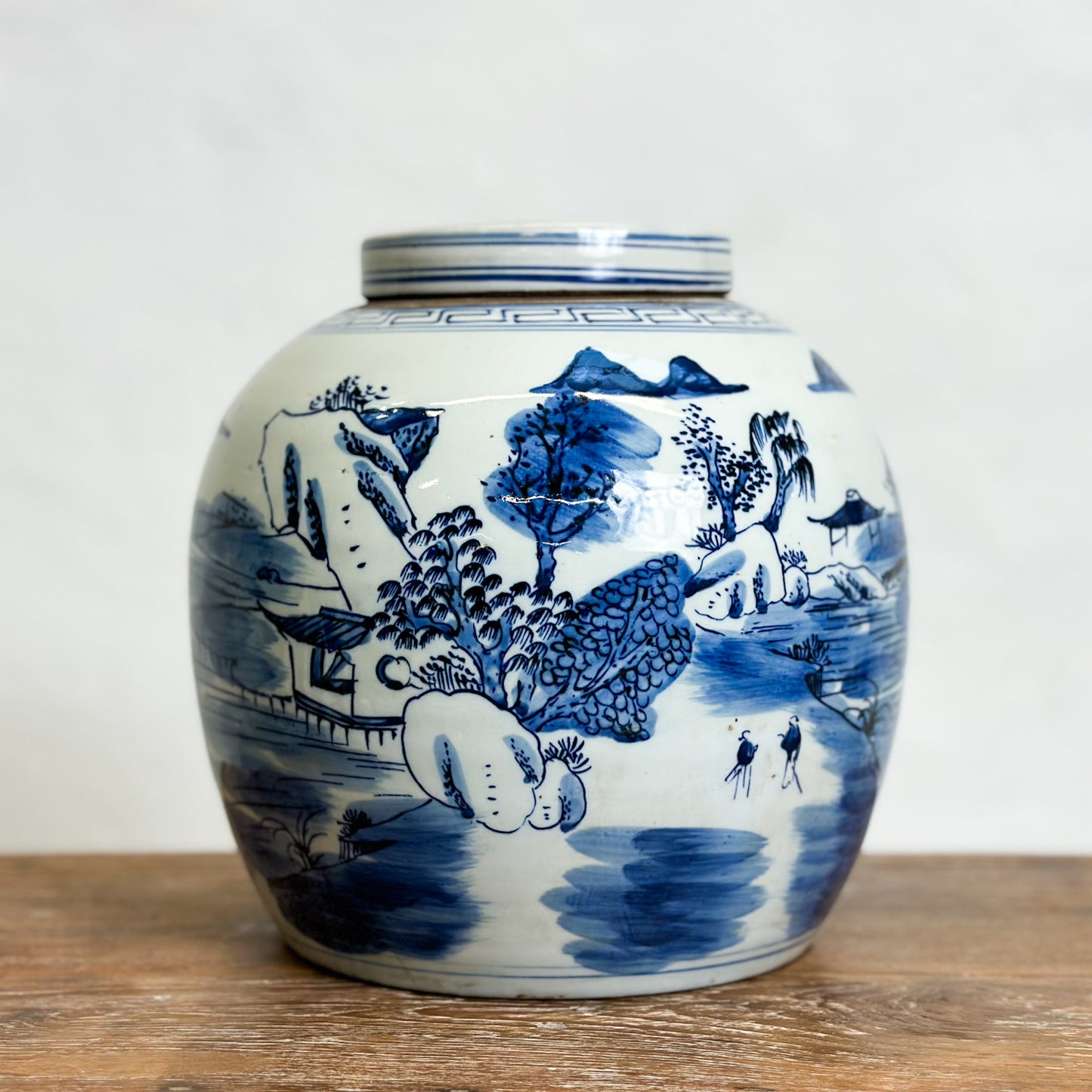 Lake Scene Porcelain Ginger Jar
