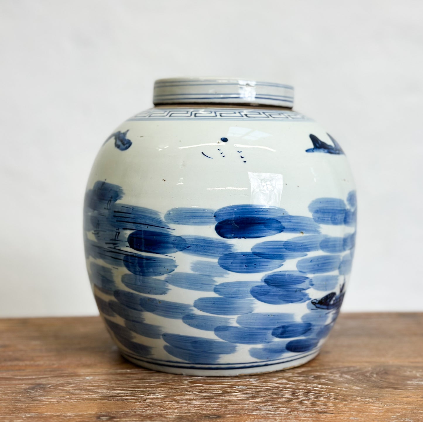 Lake Scene Porcelain Ginger Jar