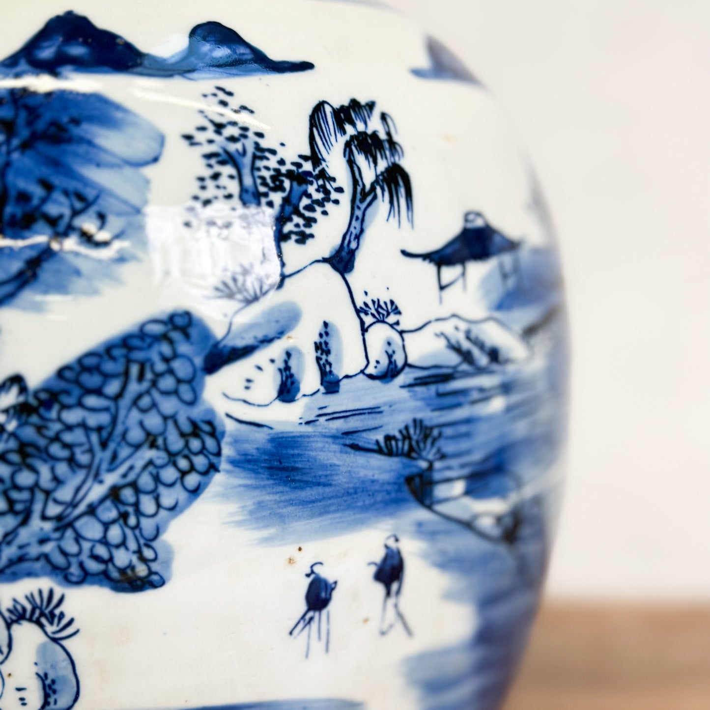 Lake Scene Porcelain Ginger Jar
