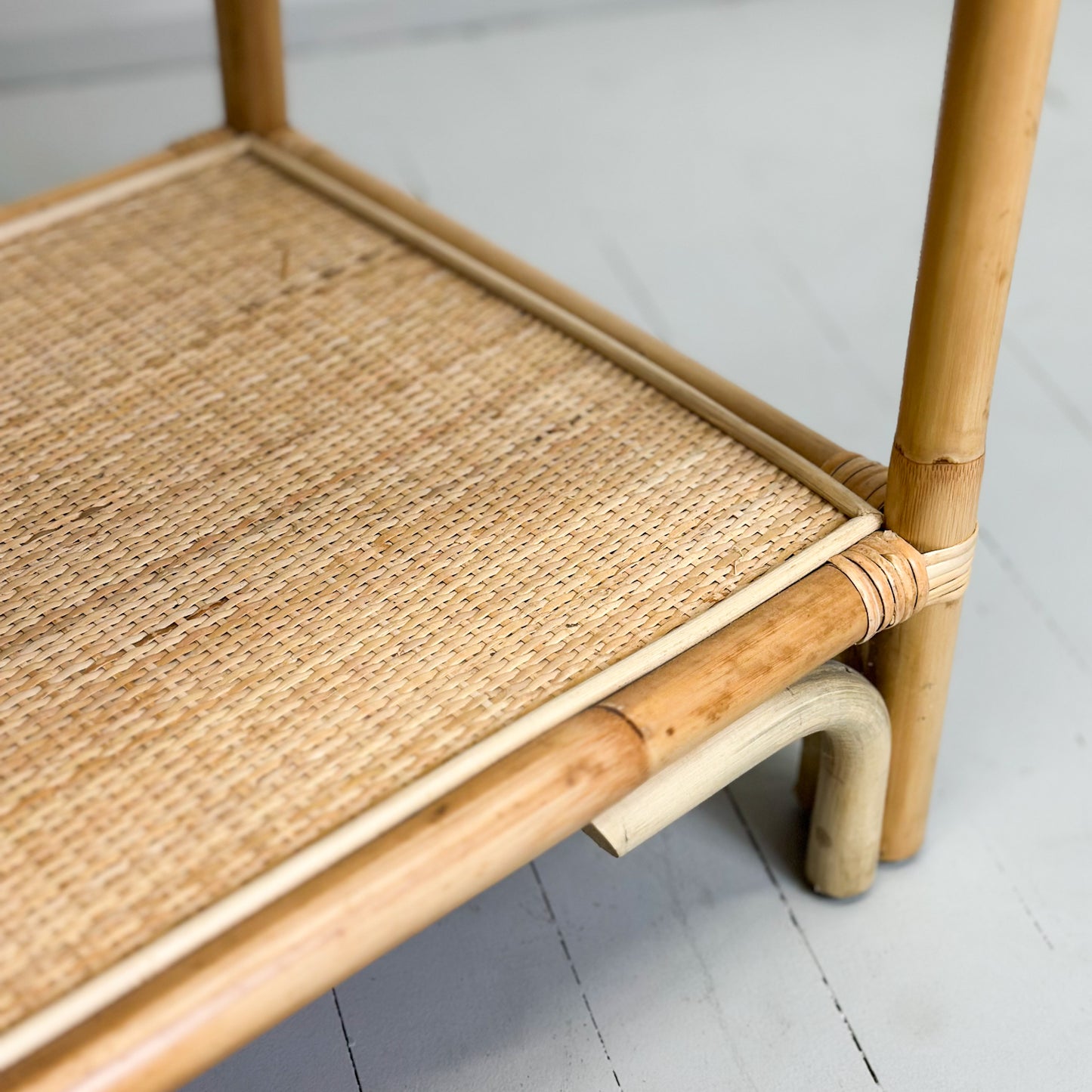 Cane & Rattan Bedside Table with Drawer