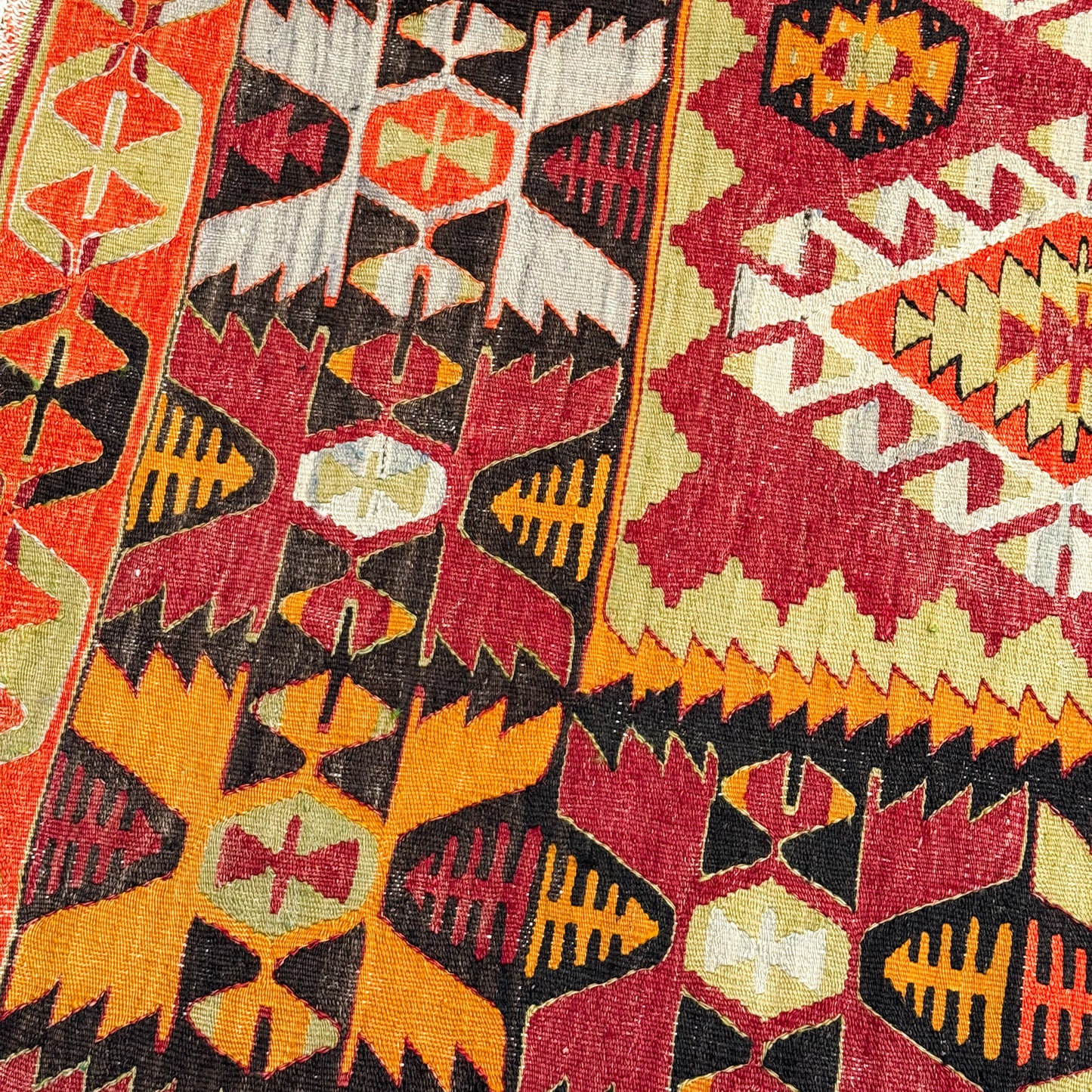 Large Vintage Kula Kilim Turkish Rug