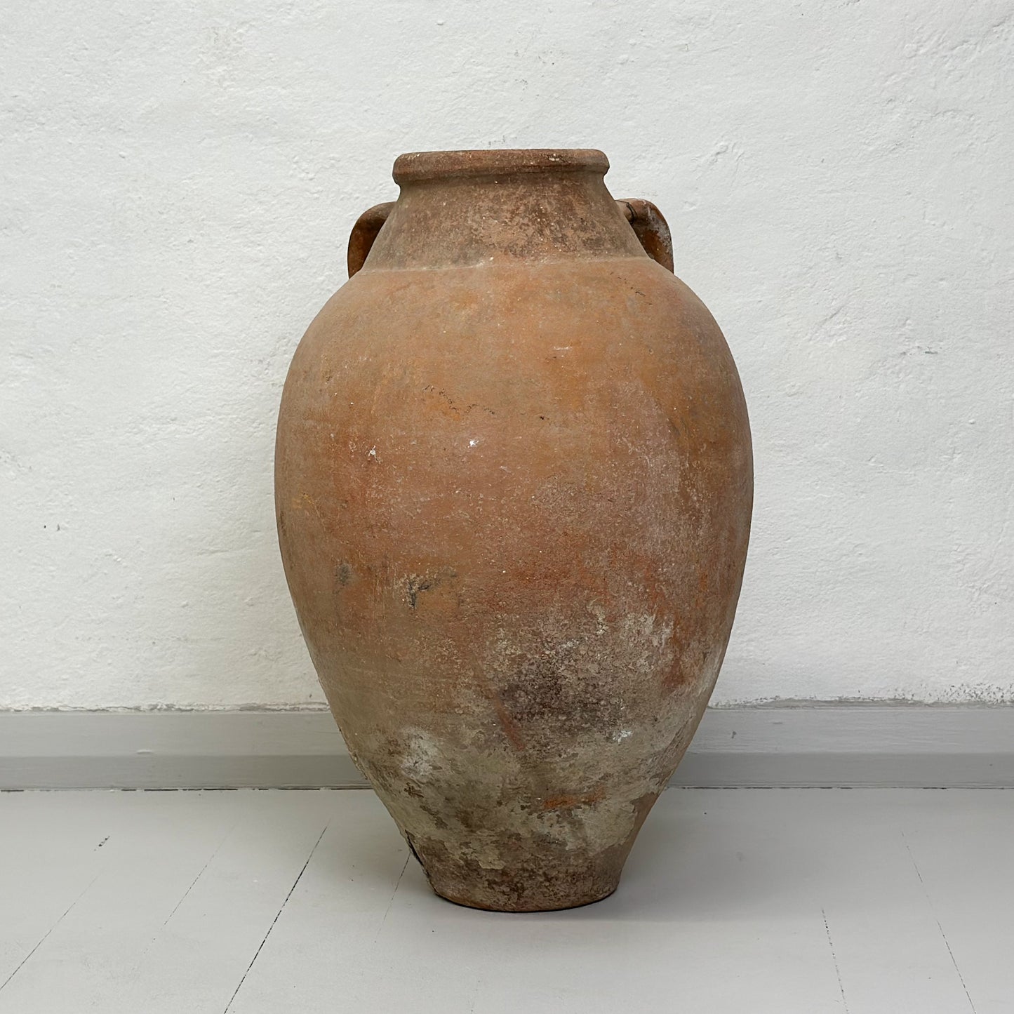 A large brown ceramic Turkish milk churn pot with two handles, displayed against a white background.