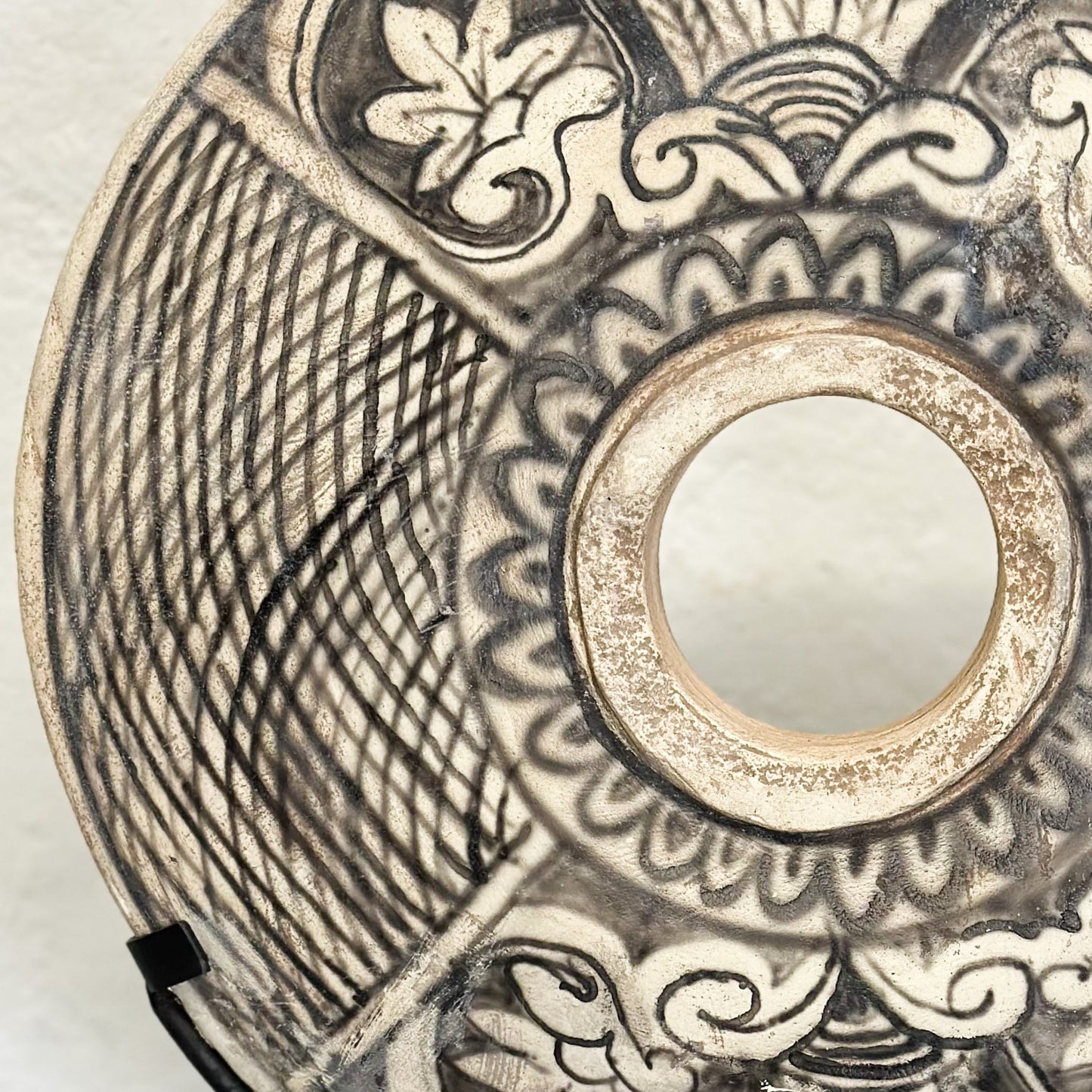 Painted Stone Disc on Stand