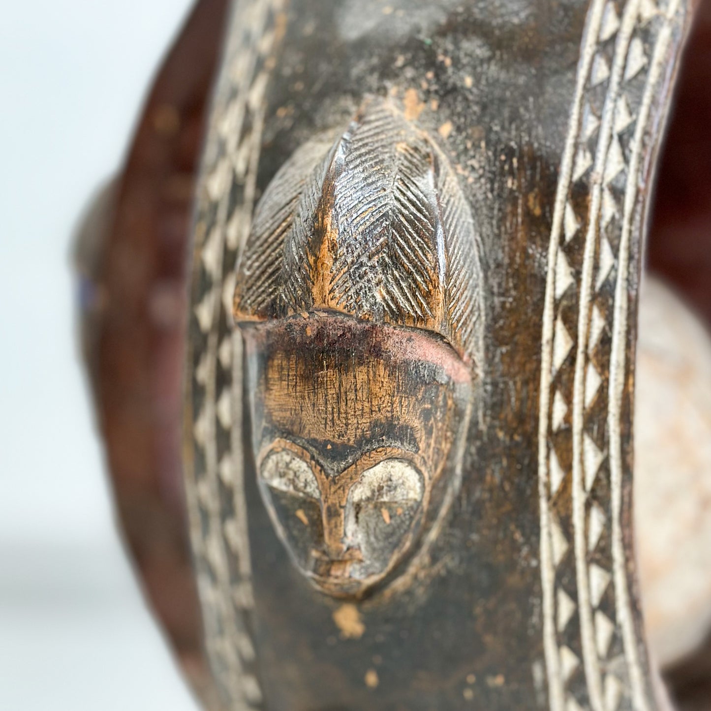 Vintage Baule Stool with Sphere - Ivory Coast
