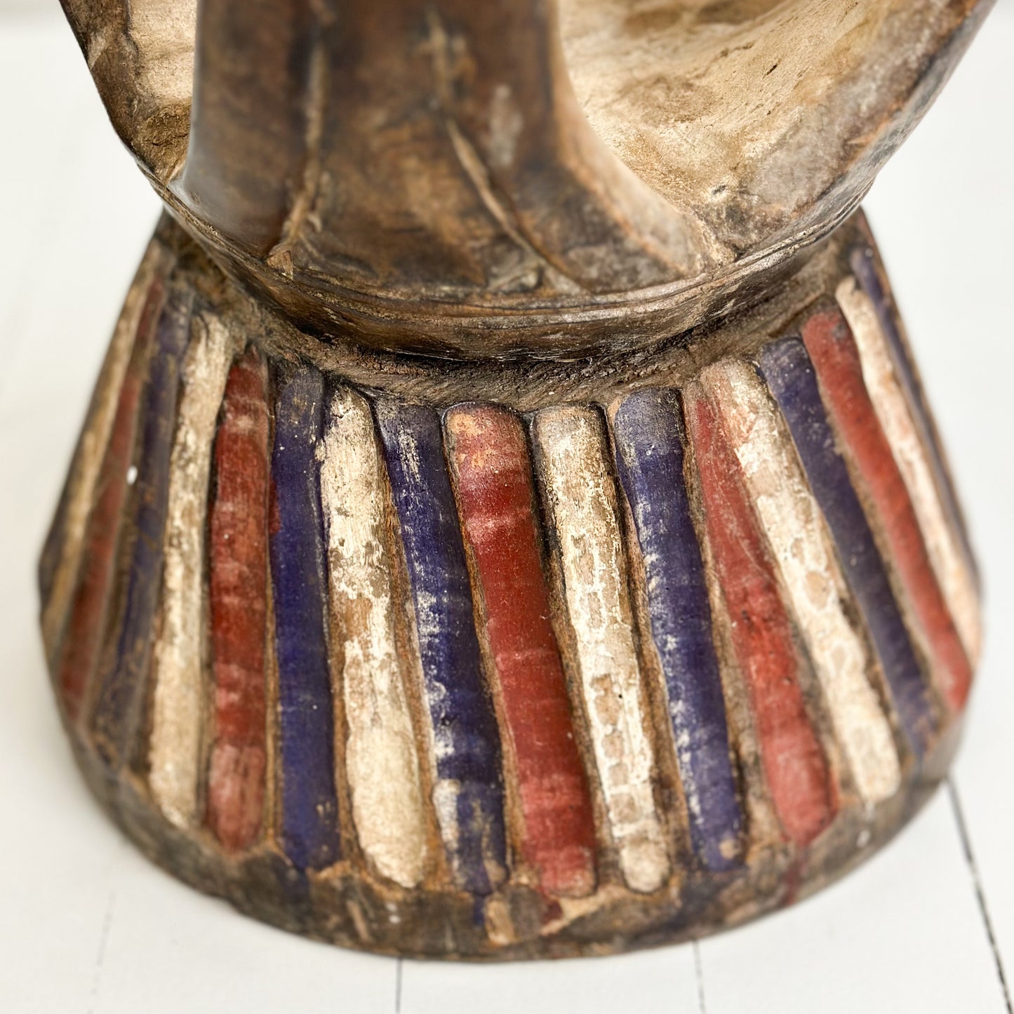 Vintage Baule Stool with Hollow - Ivory Coast
