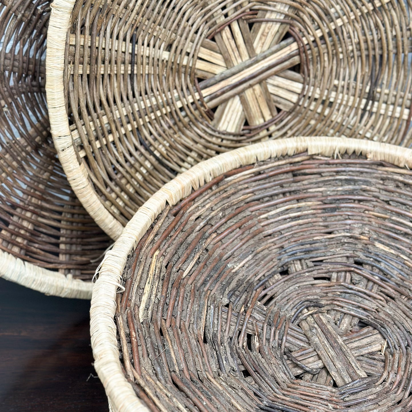 Vintage Round Tutsi Basket - Rwanda