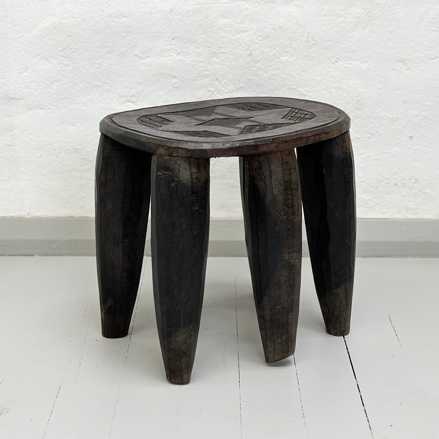 Small Carved Nupe Stool - Nigeria