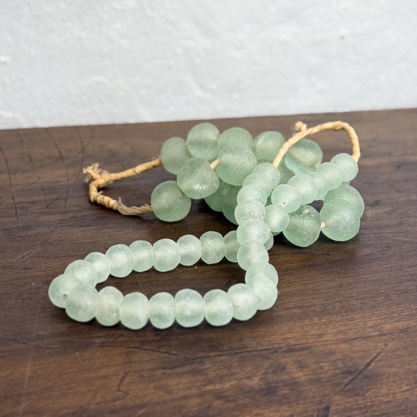Mint Green Glass Beads - Ghana
