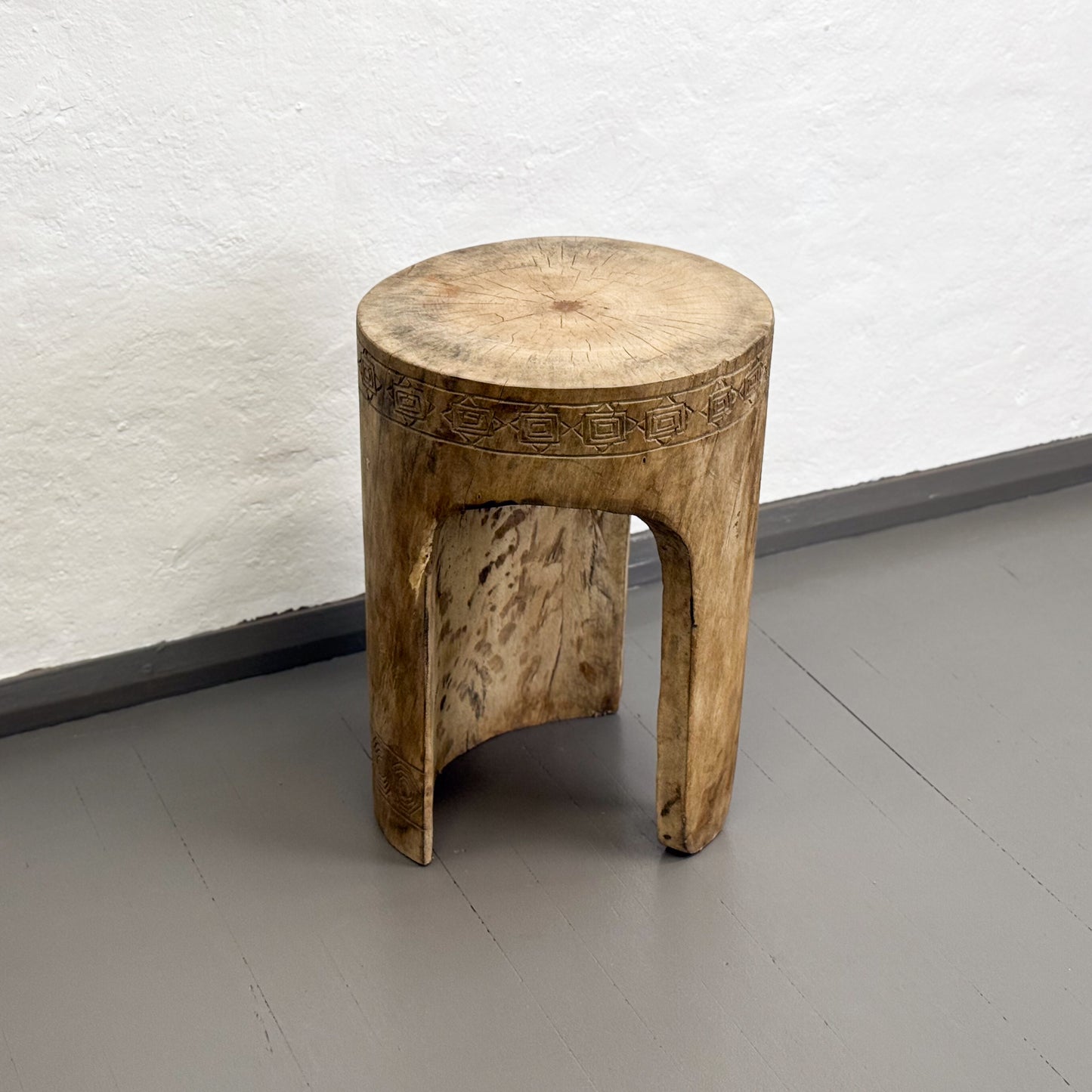 Carved Timber Side Table - Cameroon