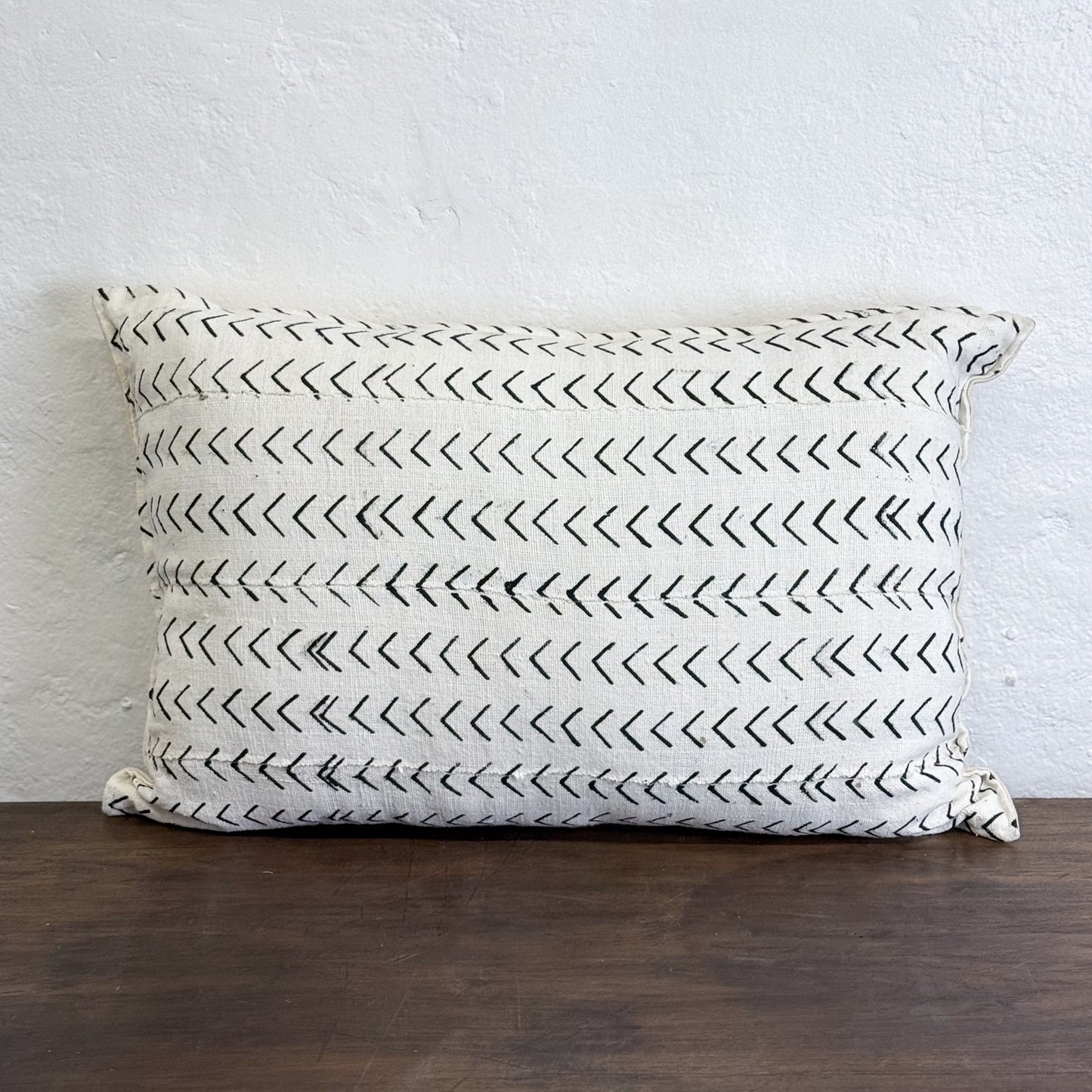 White Mud Cloth Cushion - Mali
