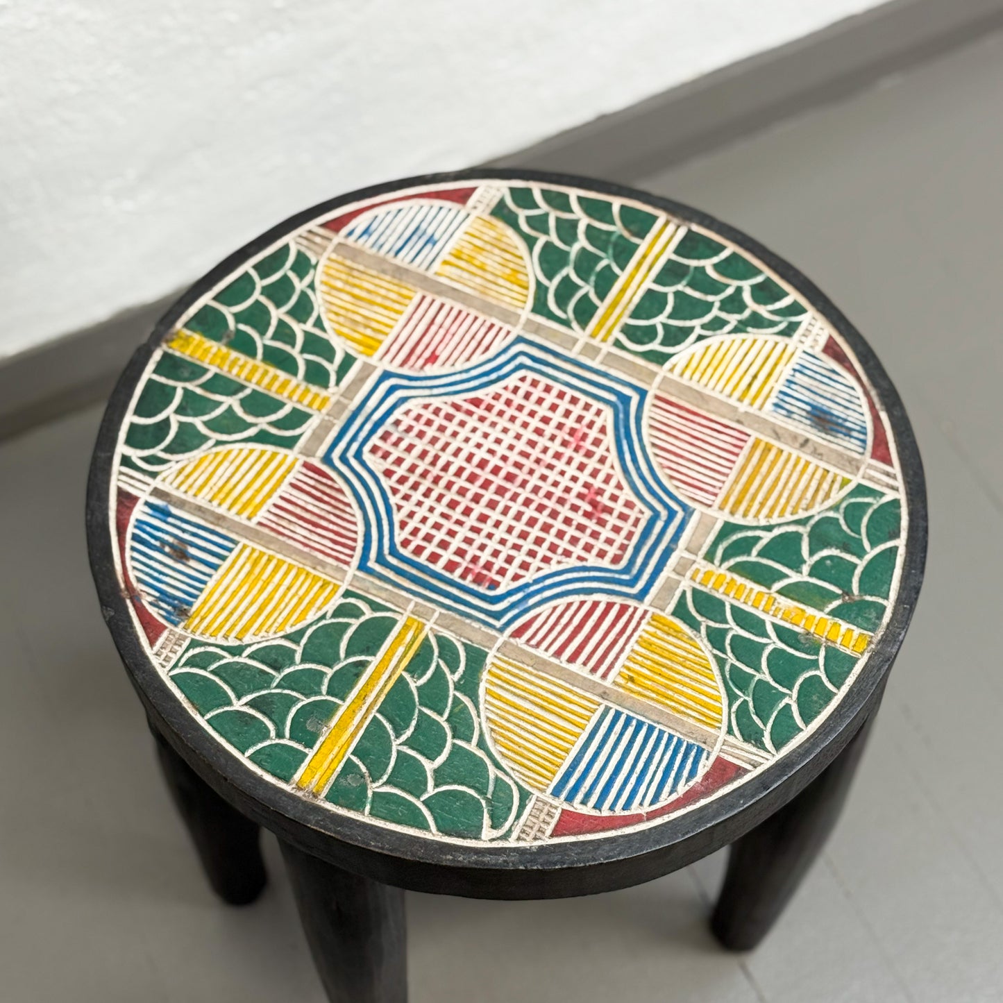 Painted Nupe Stool I - Nigeria