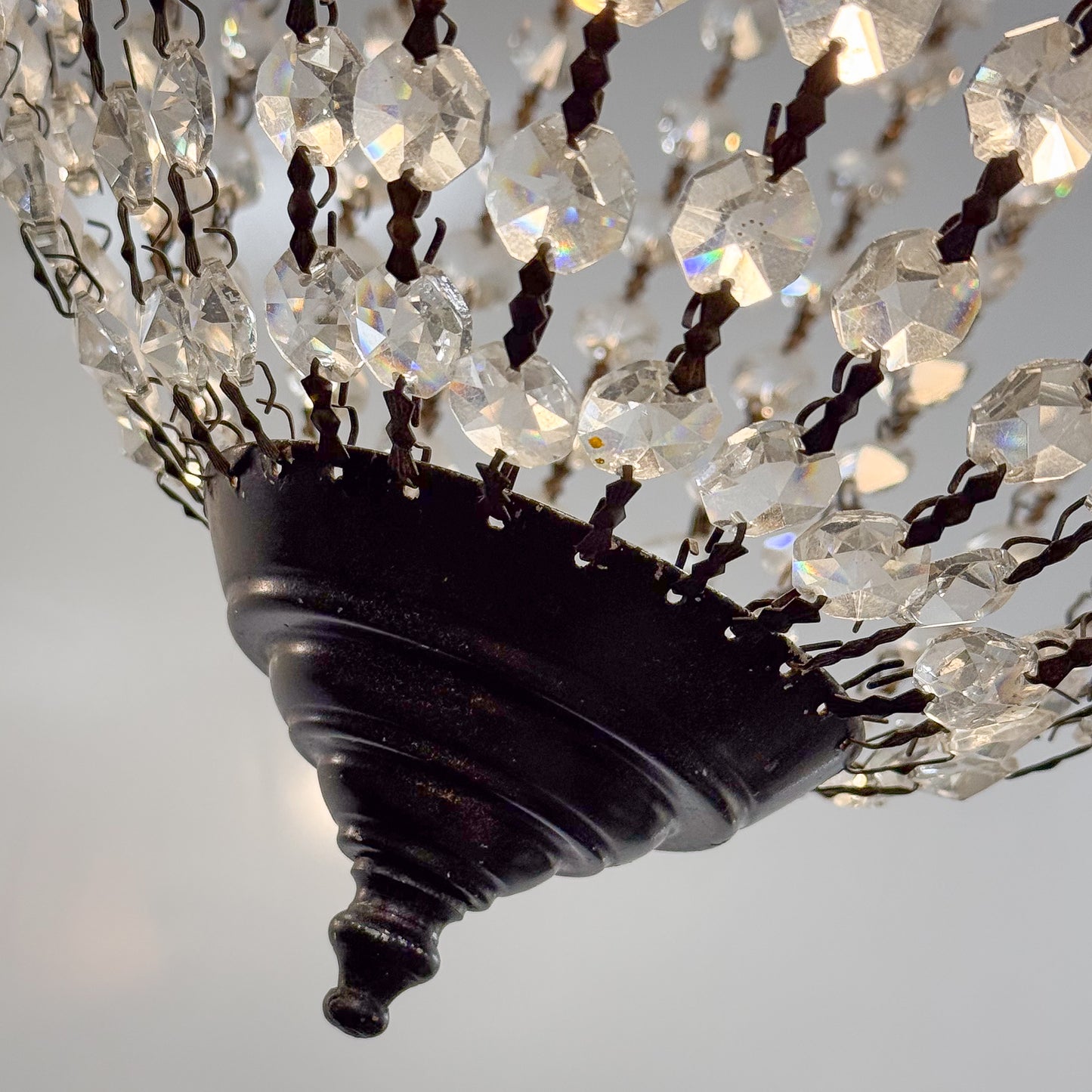 Hanging Metal Lamp with Crystal