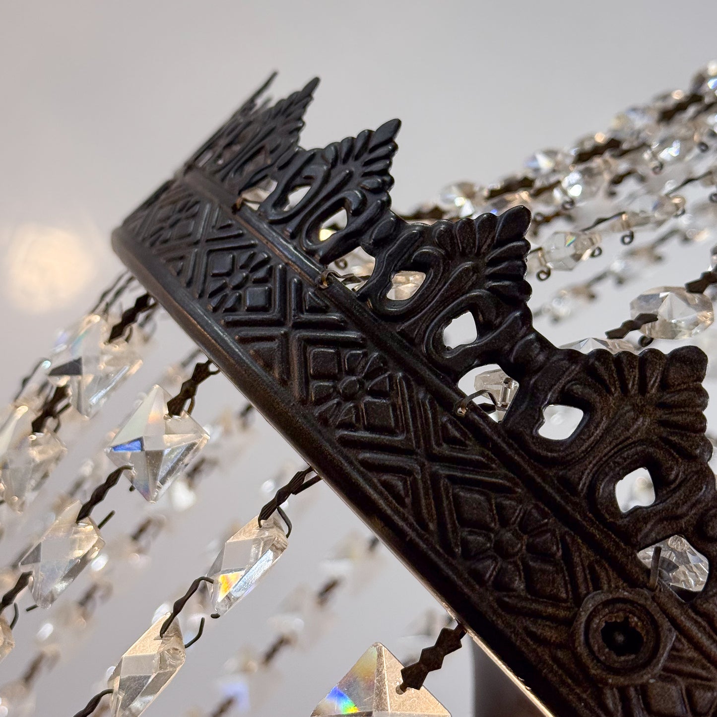 Hanging Metal Lamp with Crystal