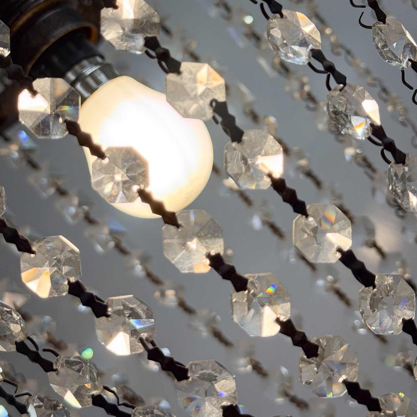 Hanging Metal Lamp with Crystal