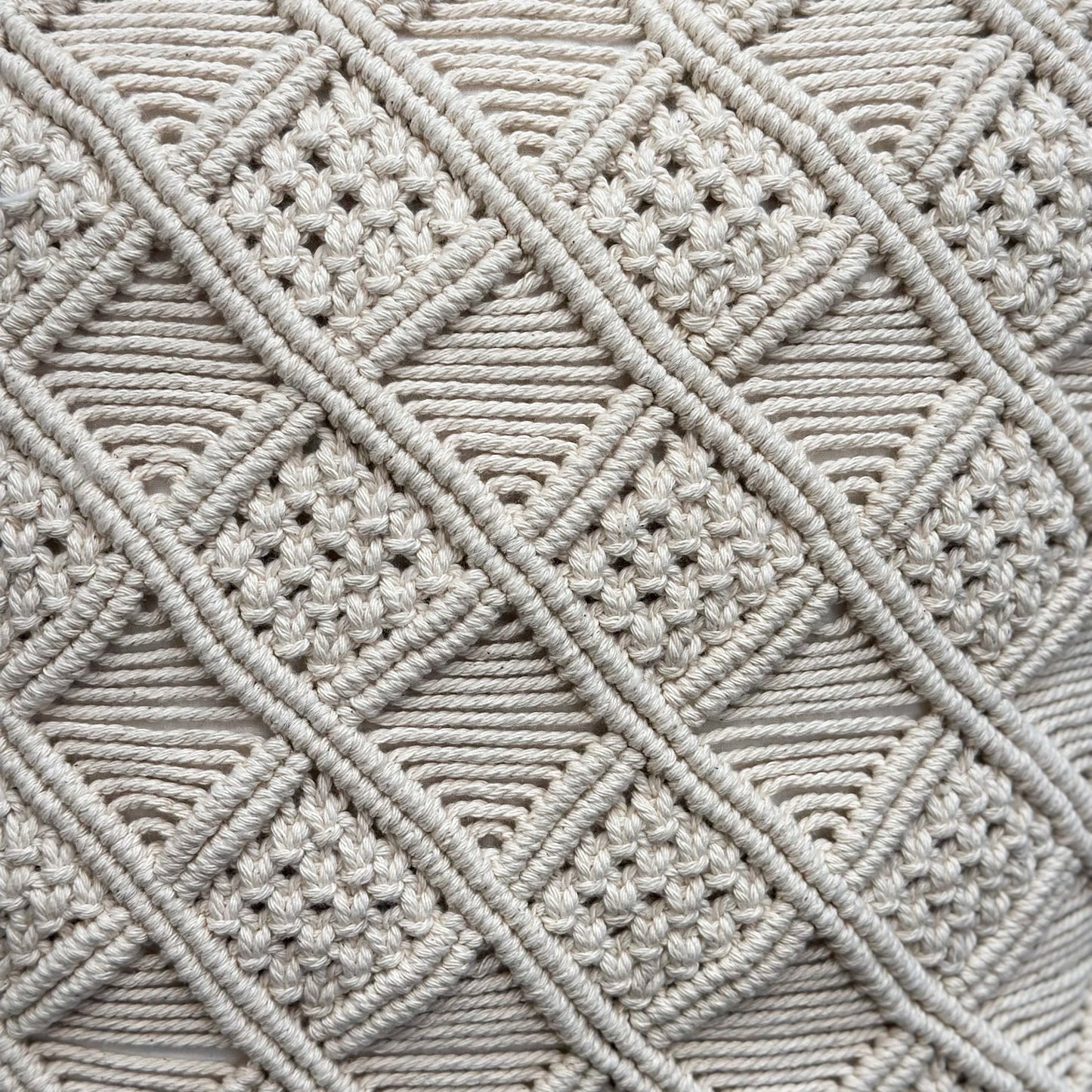 Diamond Weave Fringed Macrame Cushion