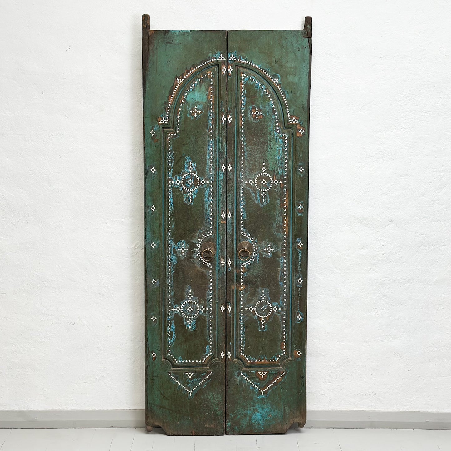 Decorative Balinese Door with Shell Inlay