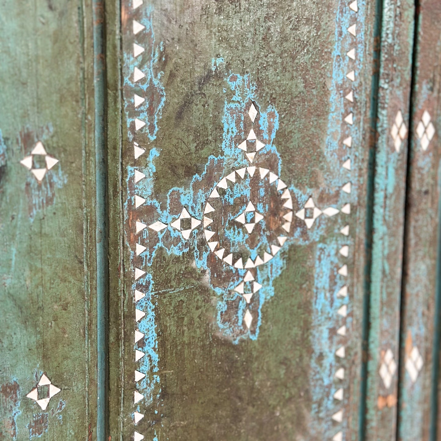 Decorative Balinese Door with Shell Inlay