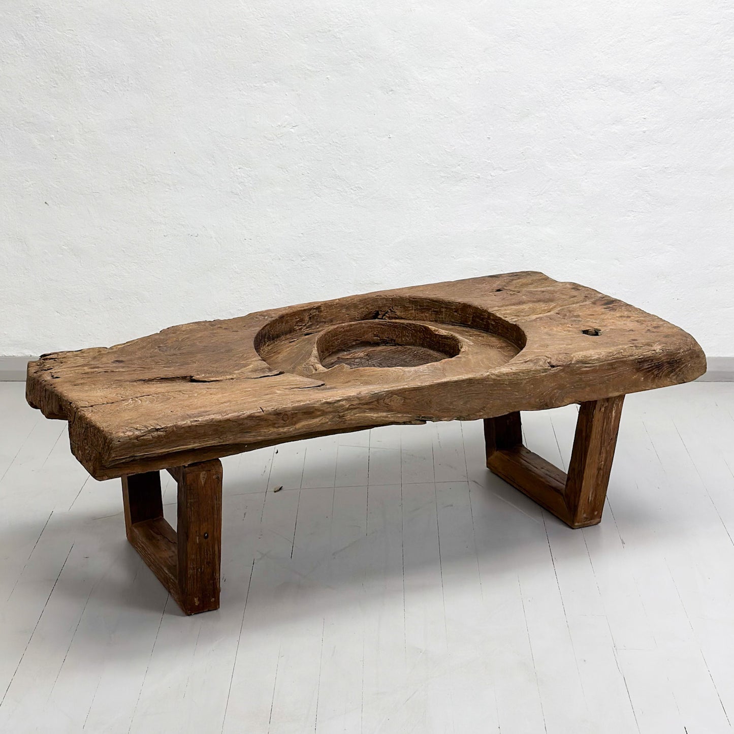 Rustic Vintage Teak Grinder Coffee Table