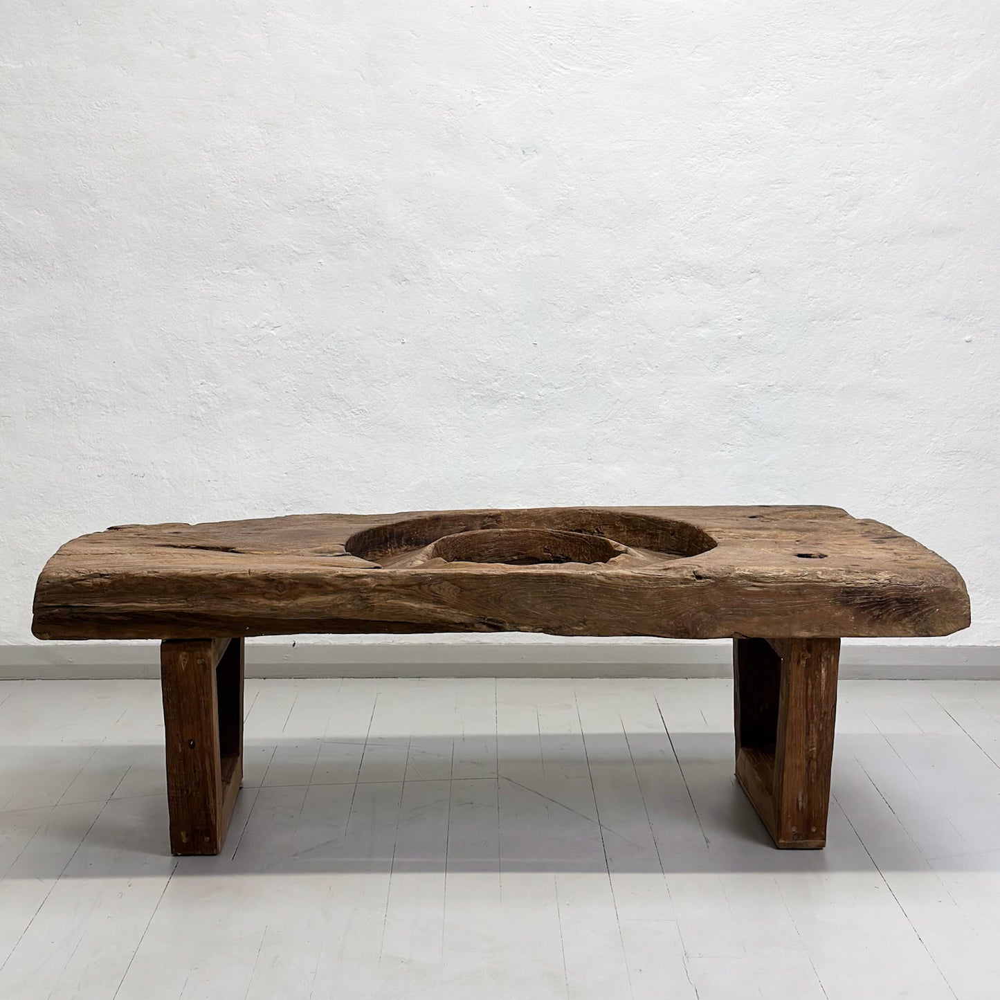 Rustic Vintage Teak Grinder Coffee Table