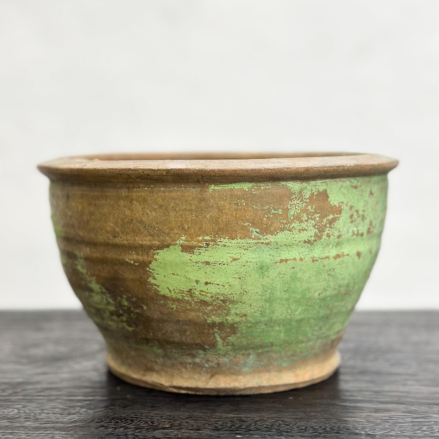 Glazed & Painted Rustic Vintage Planter Bowl