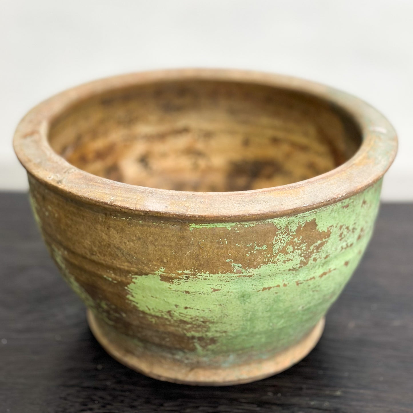 Glazed & Painted Rustic Vintage Planter Bowl
