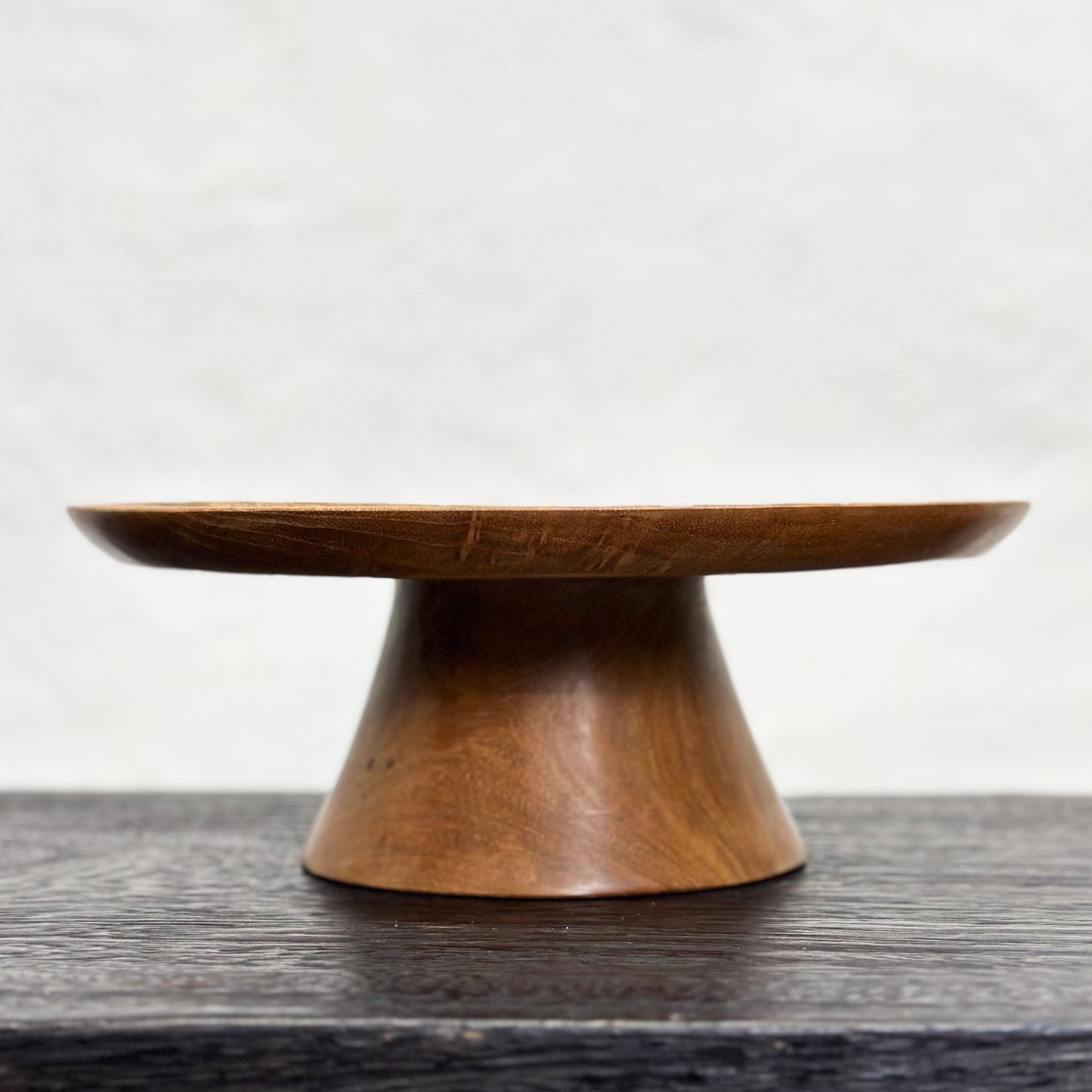 Suar Wood Pedestal Plate