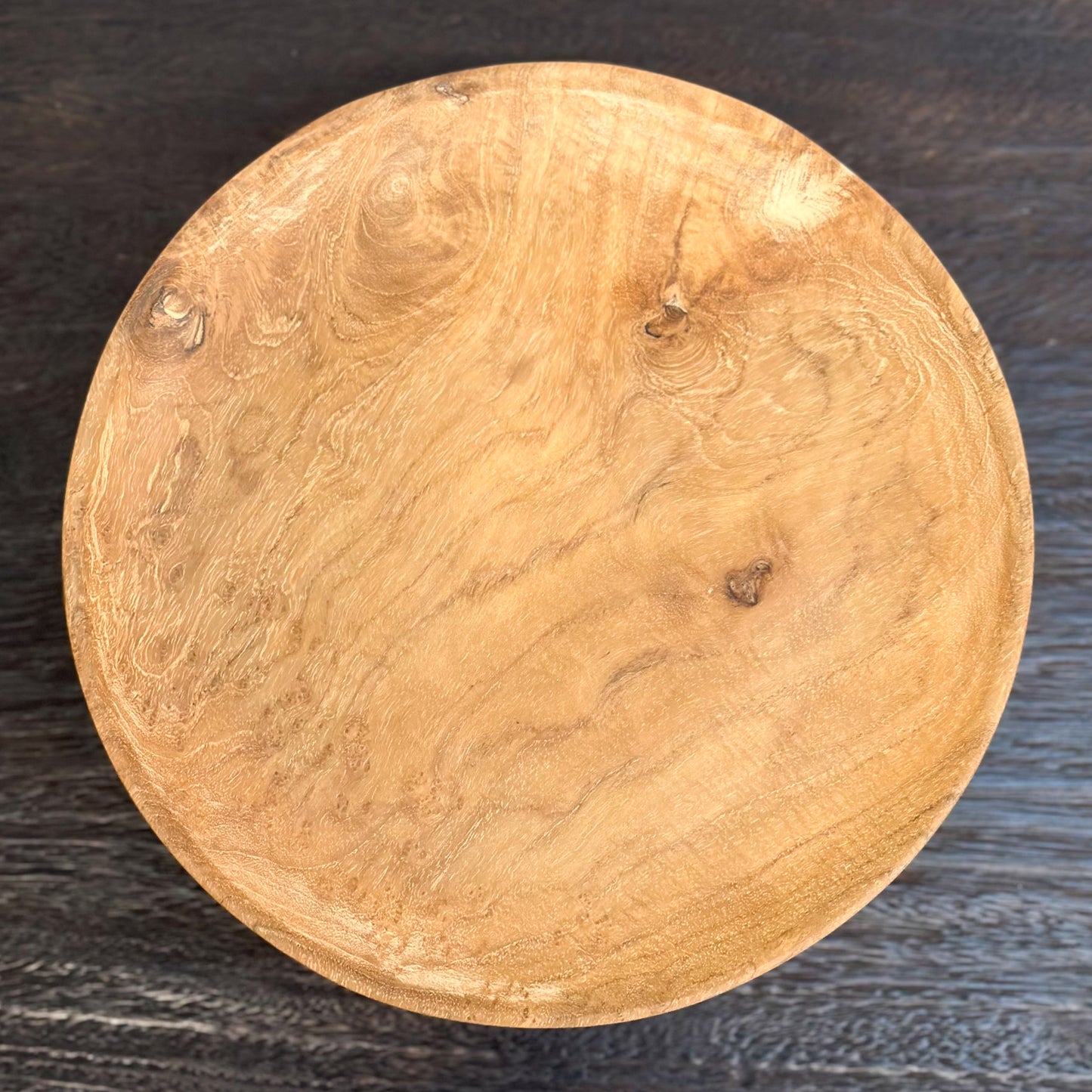 Suar Wood Pedestal Plate