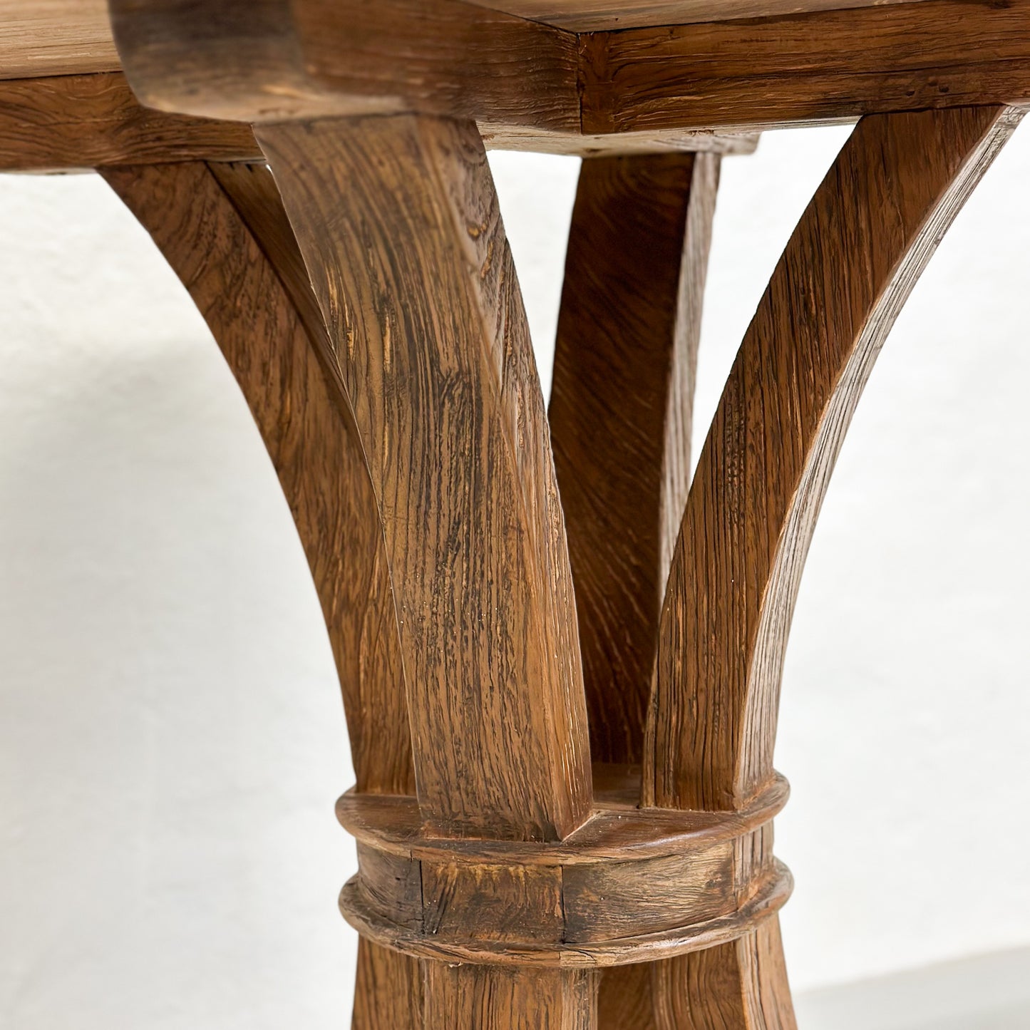 Vintage Teak Cross Leg Pedestal Table