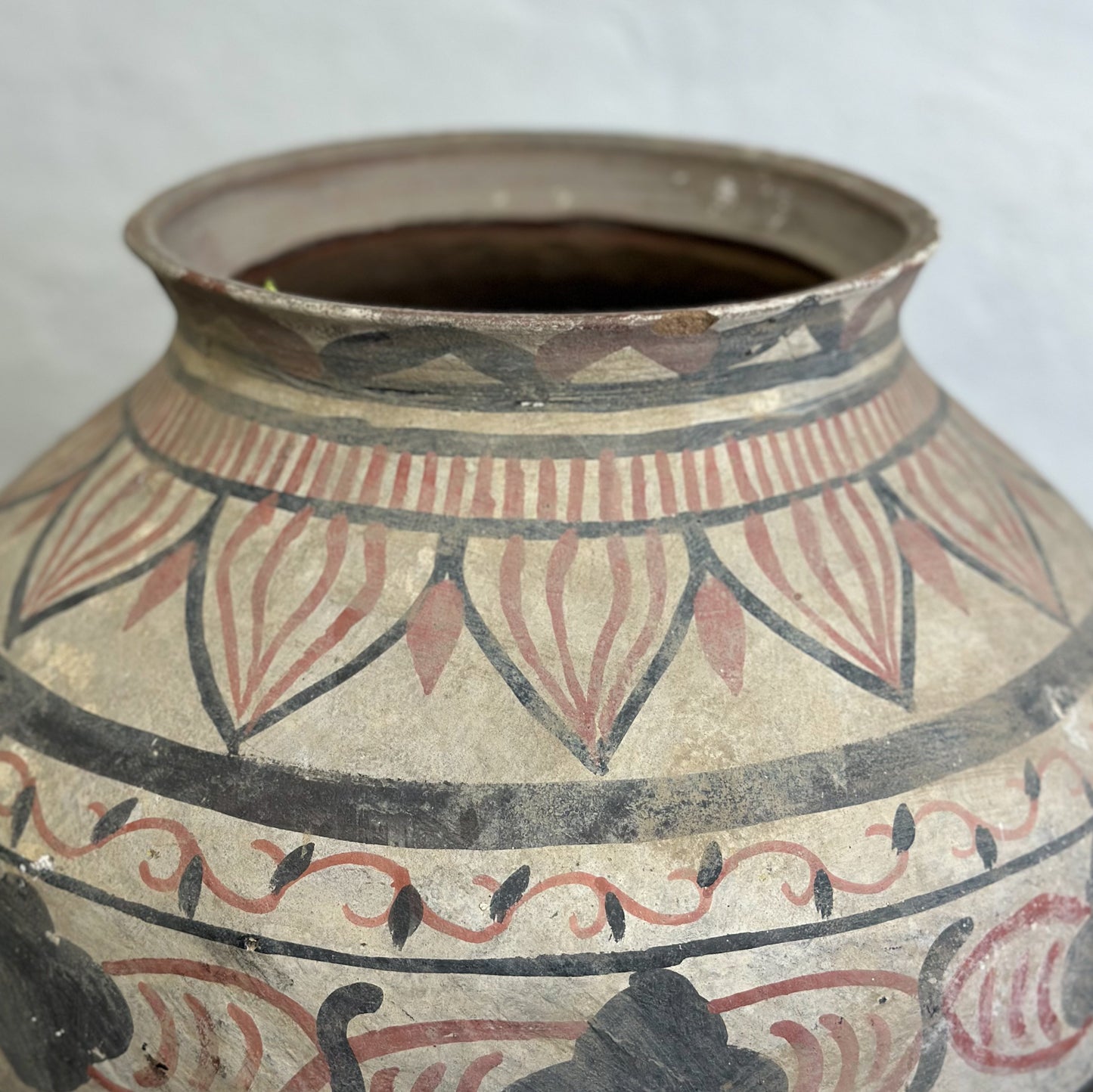 Large Painted Terracotta Pot