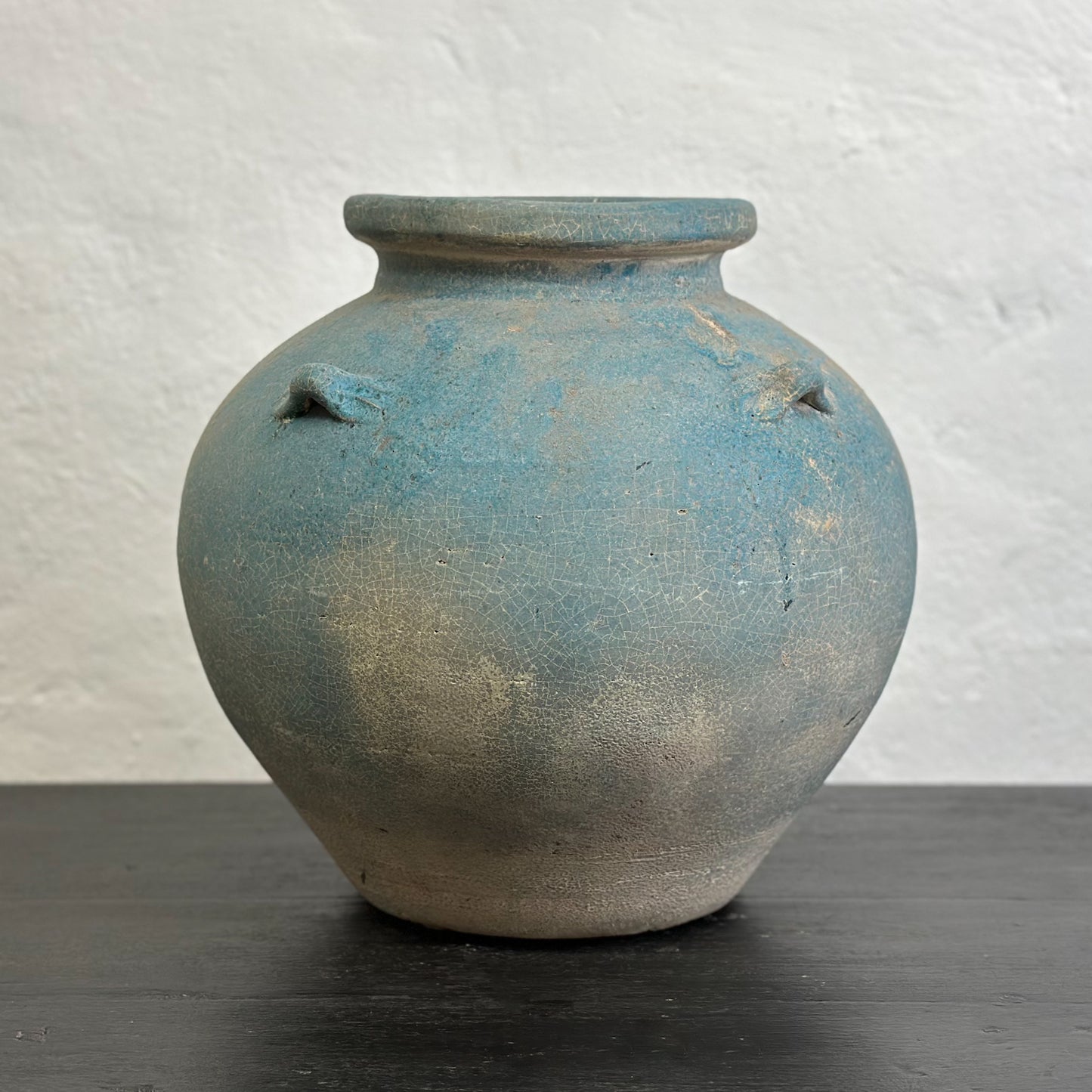 Large Round Ceramic Vase with Handles